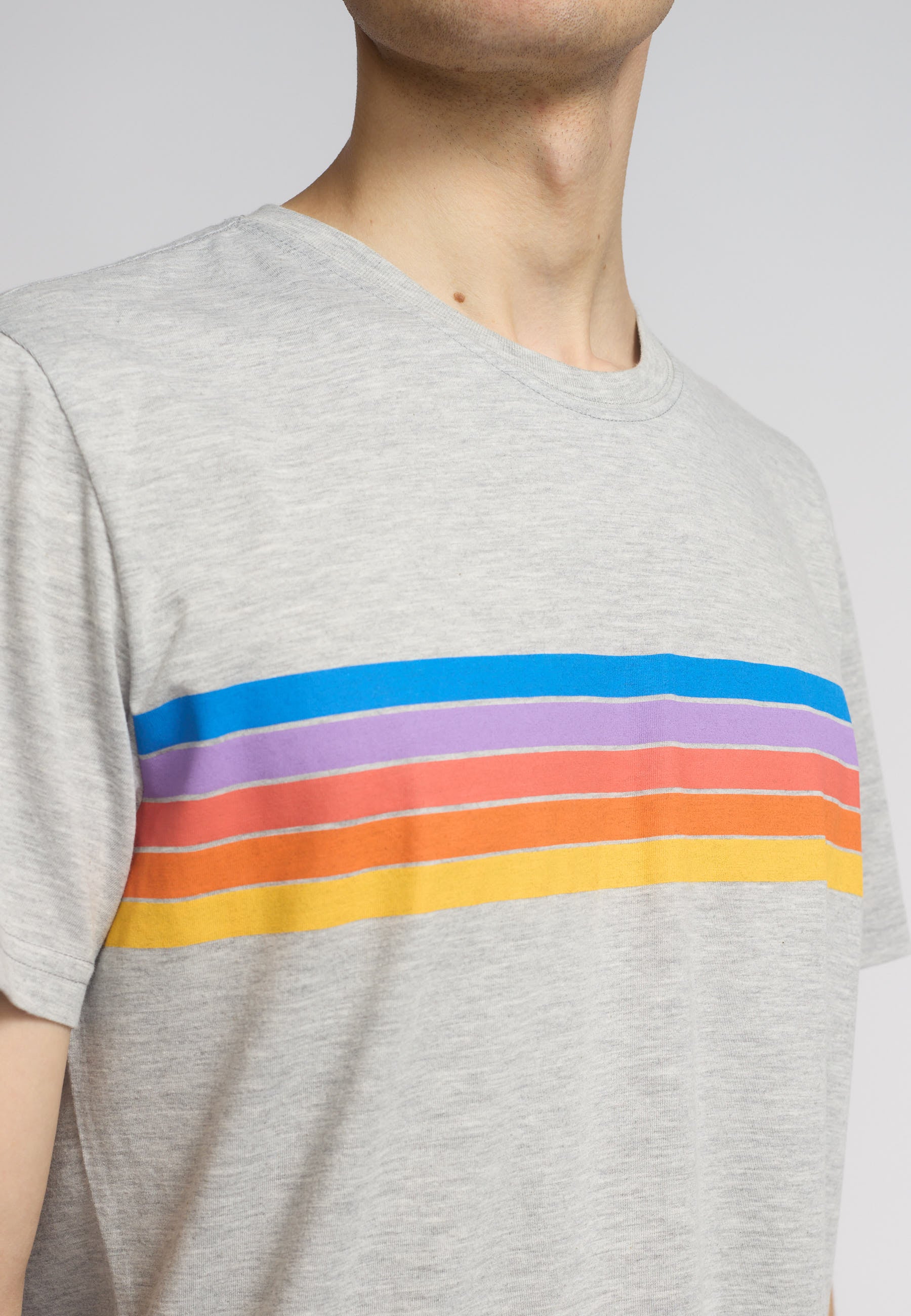 Revolution Printed T-shirt T-Shirts Grey-melange