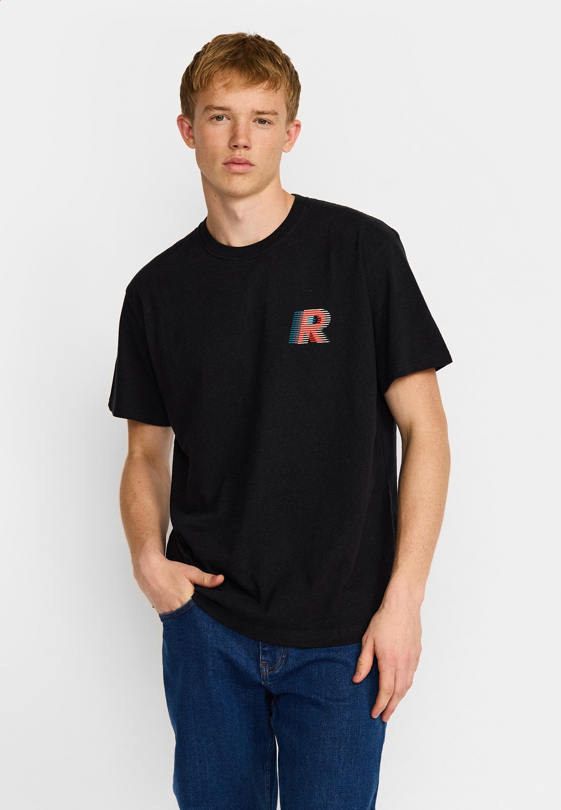 Revolution Printed T-shirt T-Shirts Black-melange