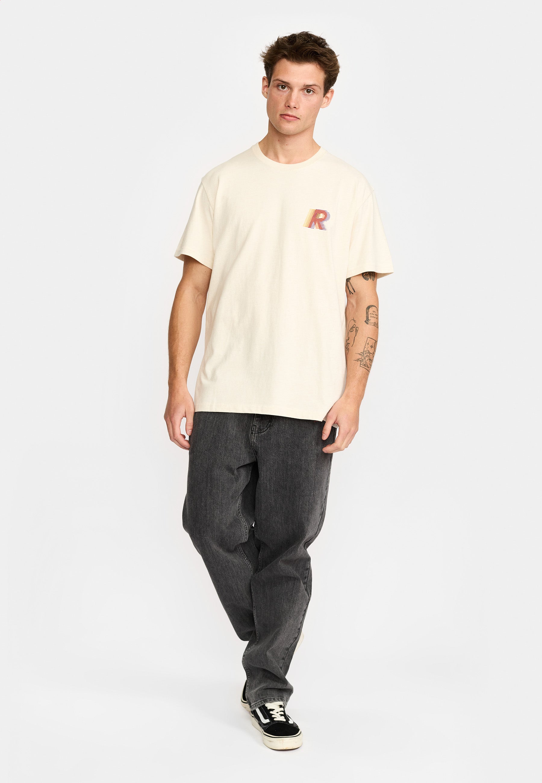 Revolution Printed T-shirt T-Shirts Offwhite-melange