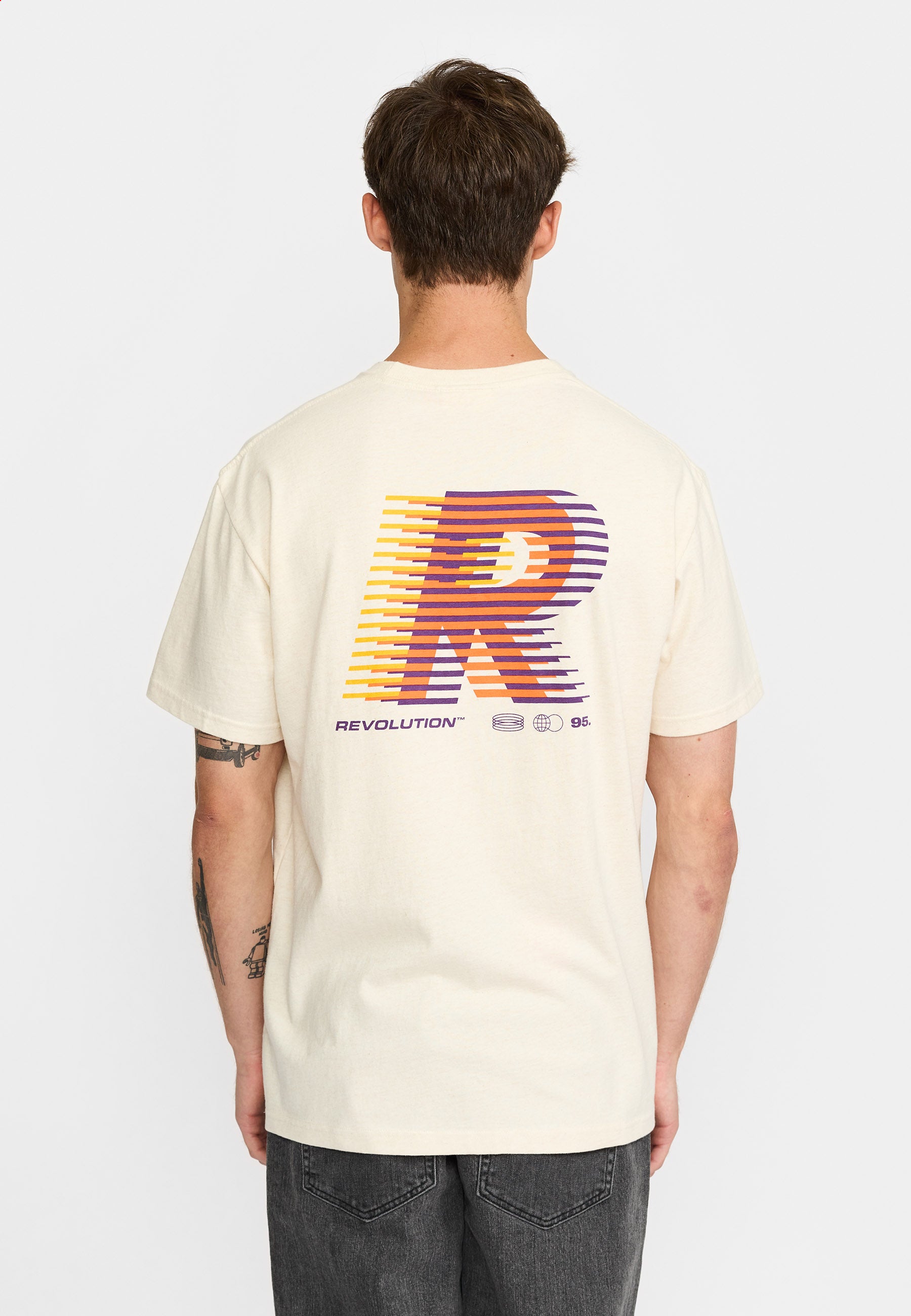 Revolution Printed T-shirt T-Shirts Offwhite-melange