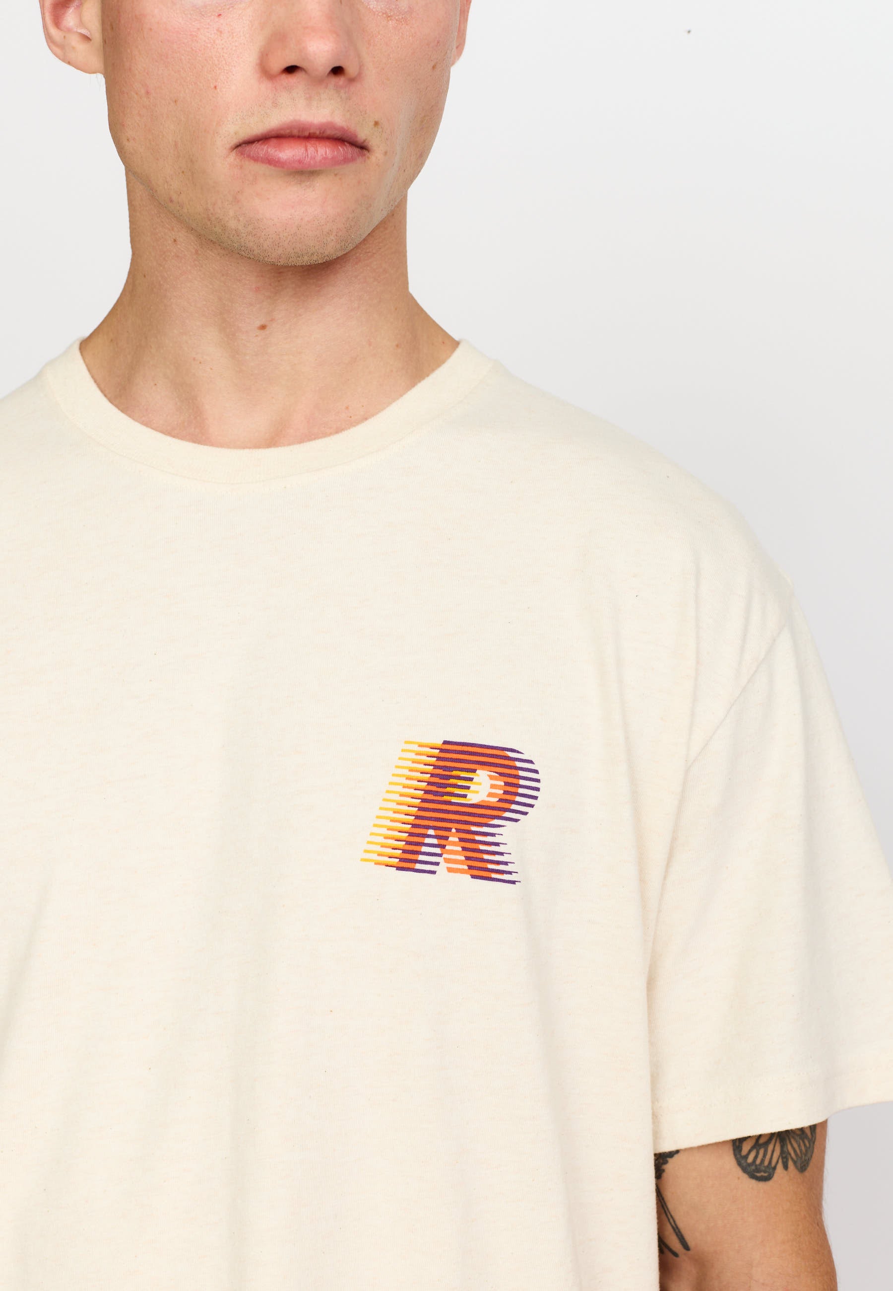 Revolution Printed T-shirt T-Shirts Offwhite-melange