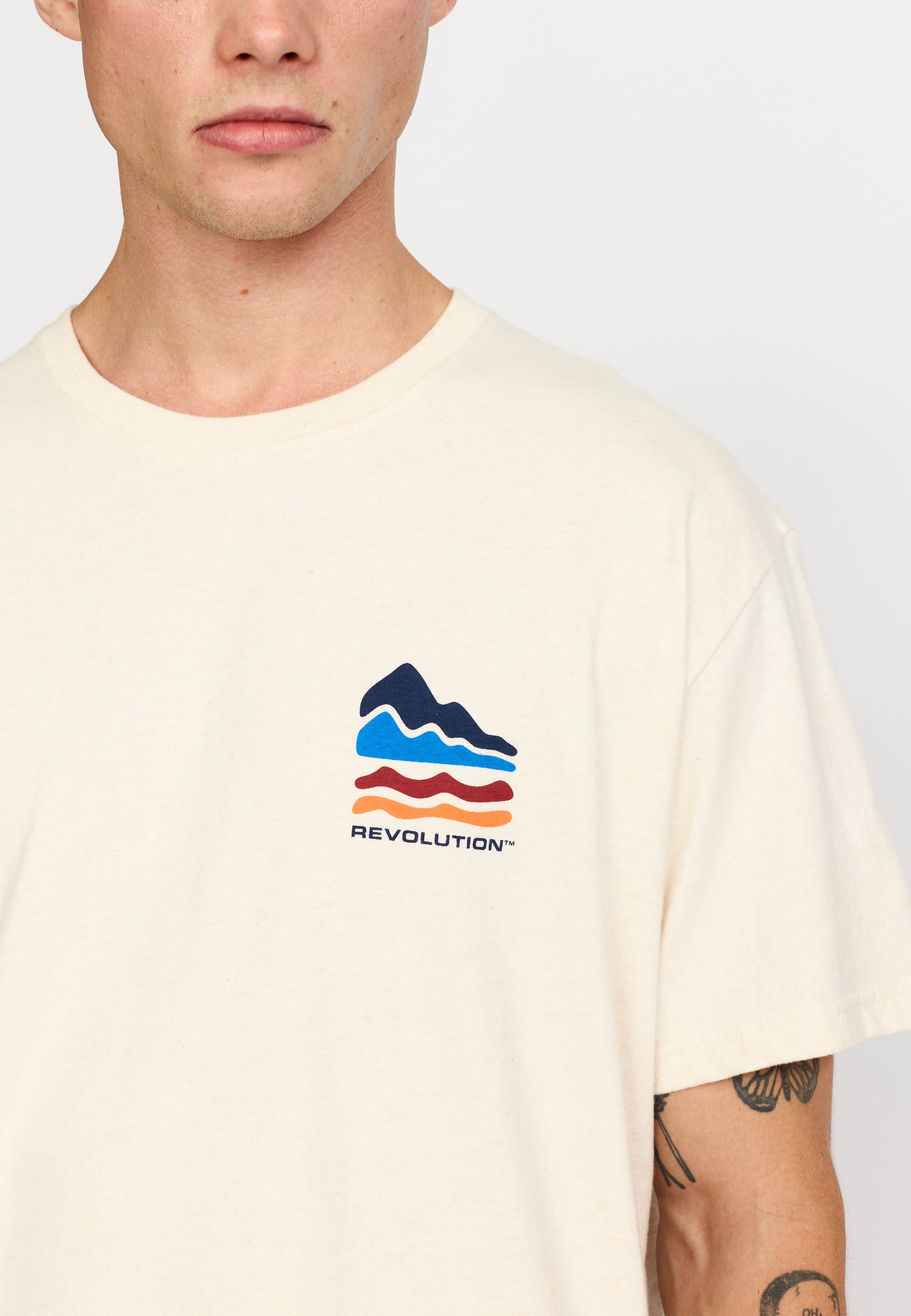Revolution Printed T-shirt T-Shirts Offwhite-melange