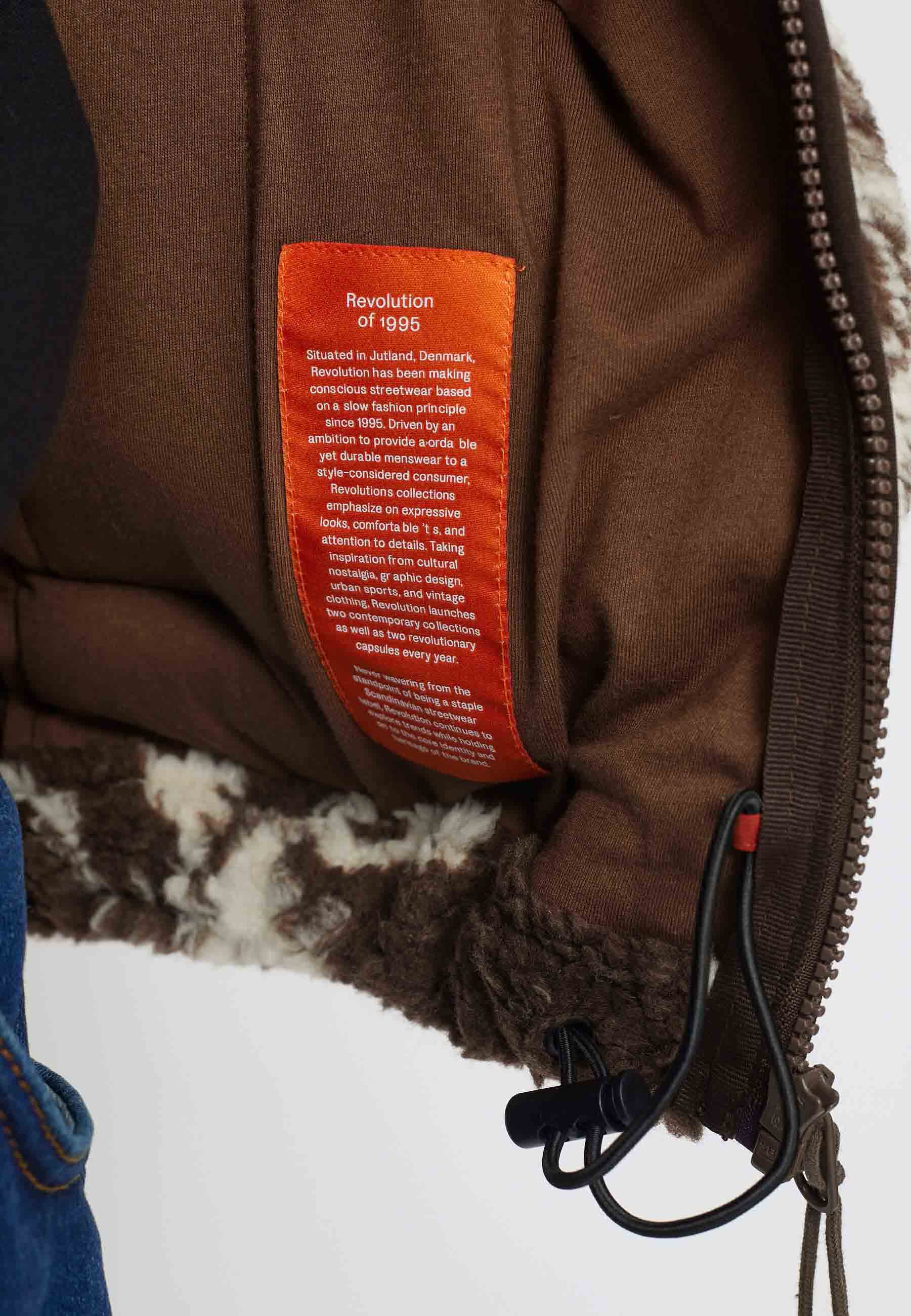 Revolution Printed Teddy Jacket Fleece Brown