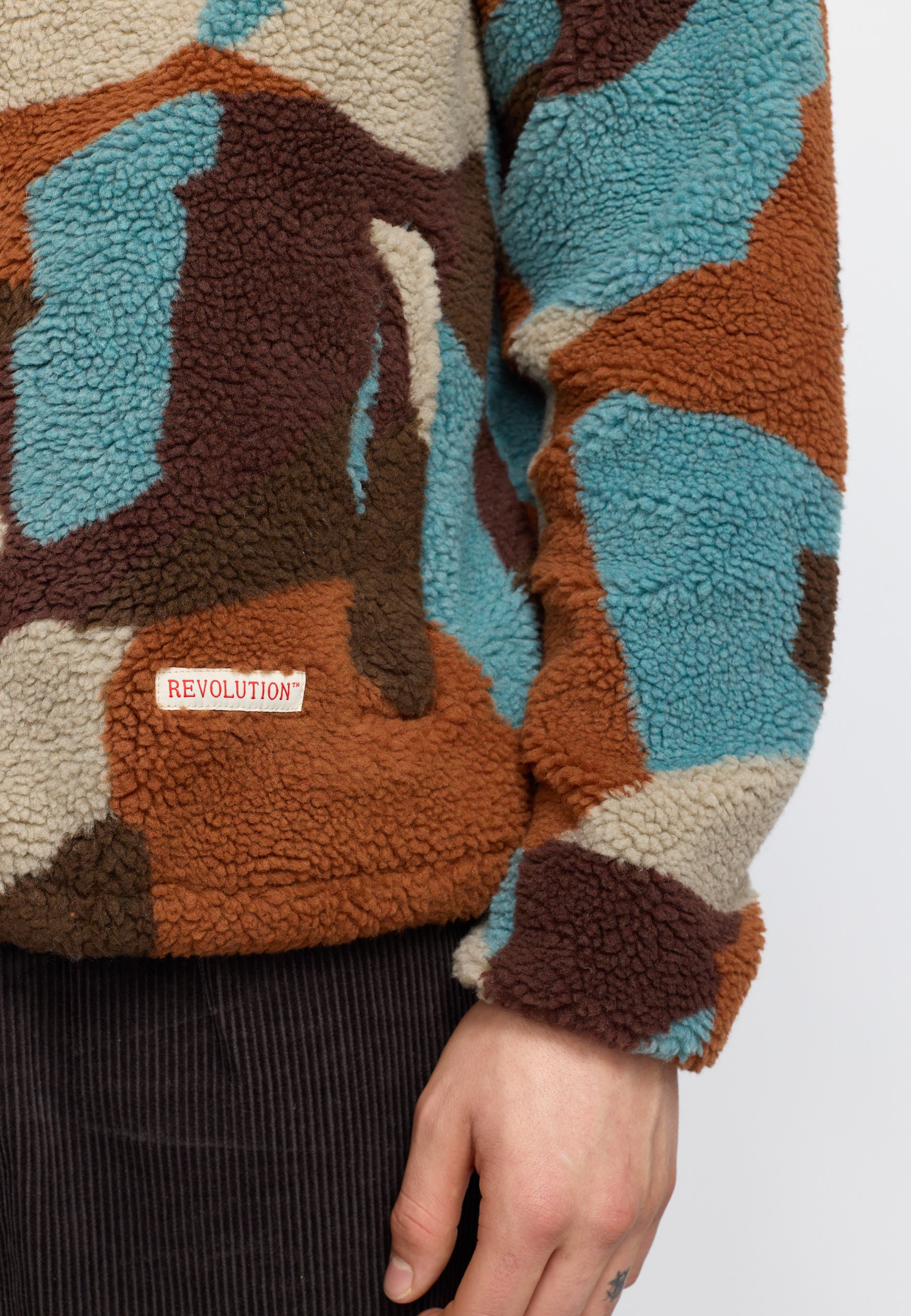 Revolution Printed Teddy Jacket Fleece Brown