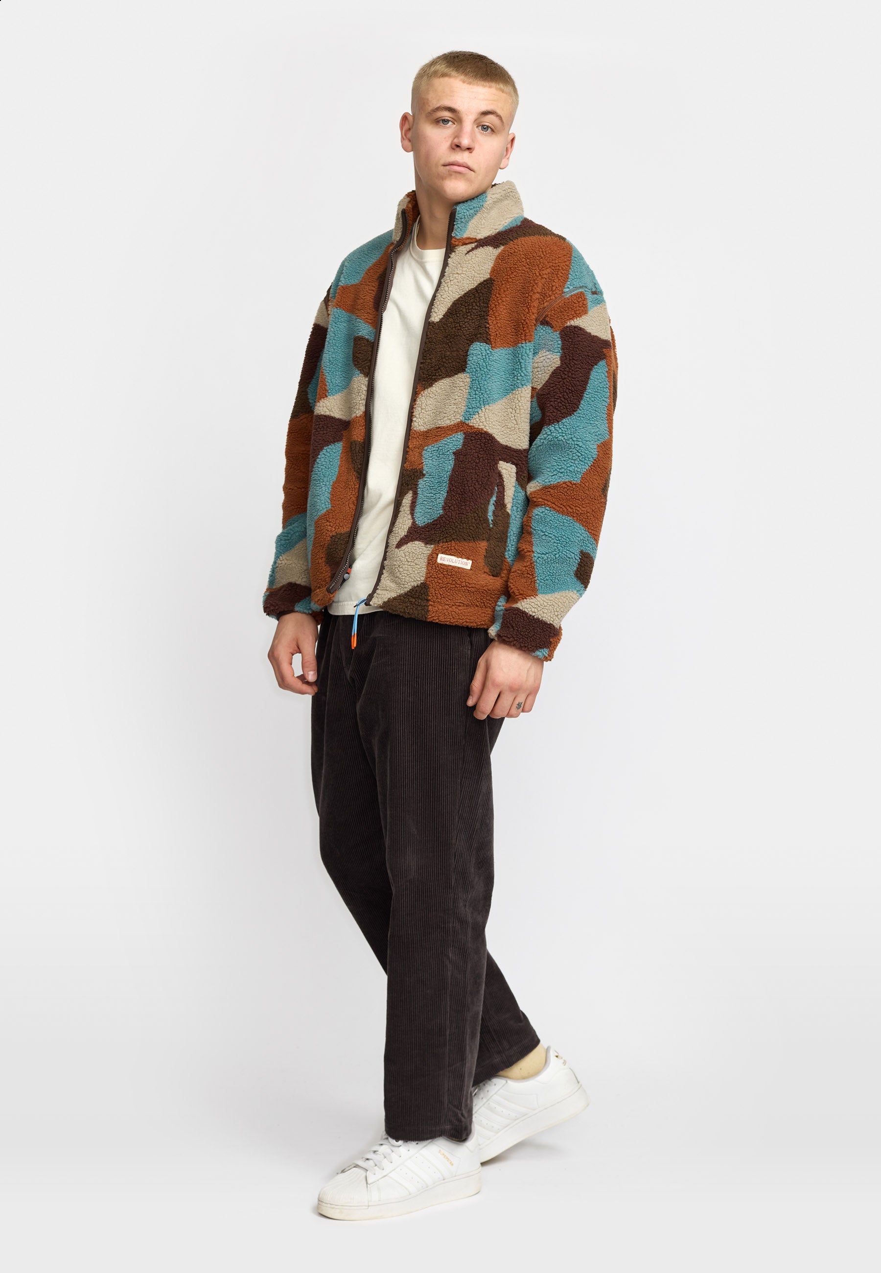 Revolution Printed Teddy Jacket Fleece Brown