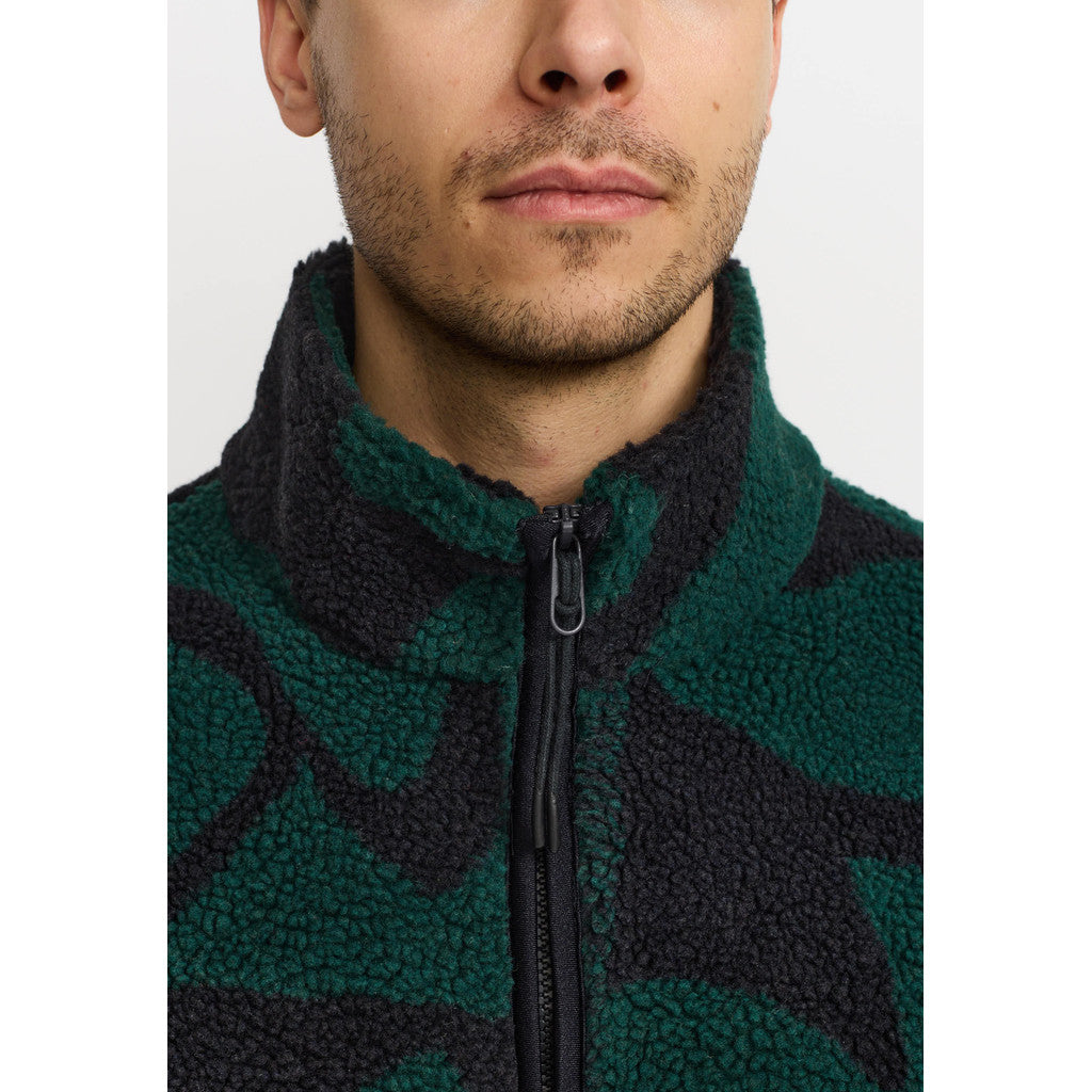 Revolution Printed Teddy Jacket Fleece Darkgreen