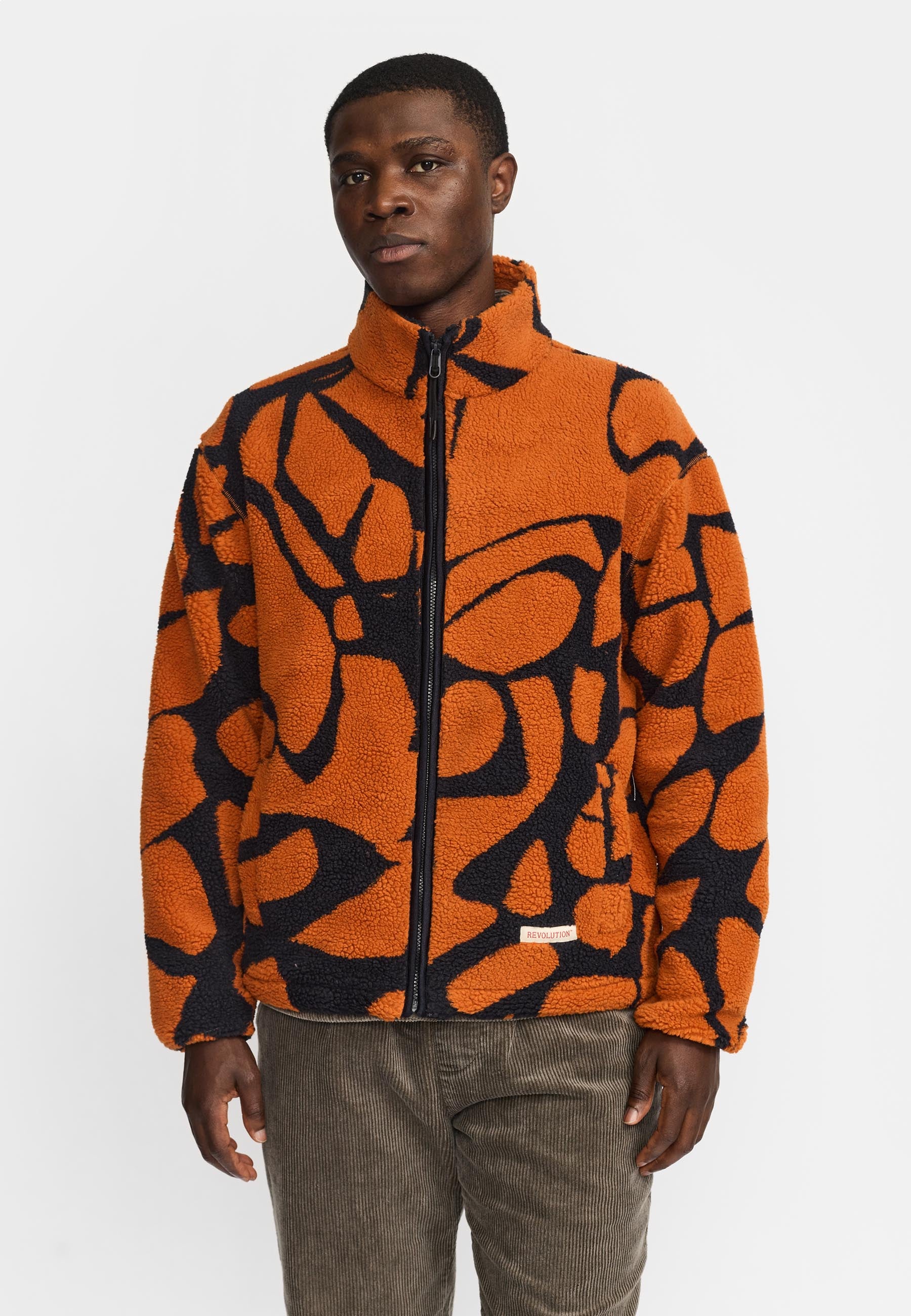 Revolution Printed Teddy Jacket Fleece Orange