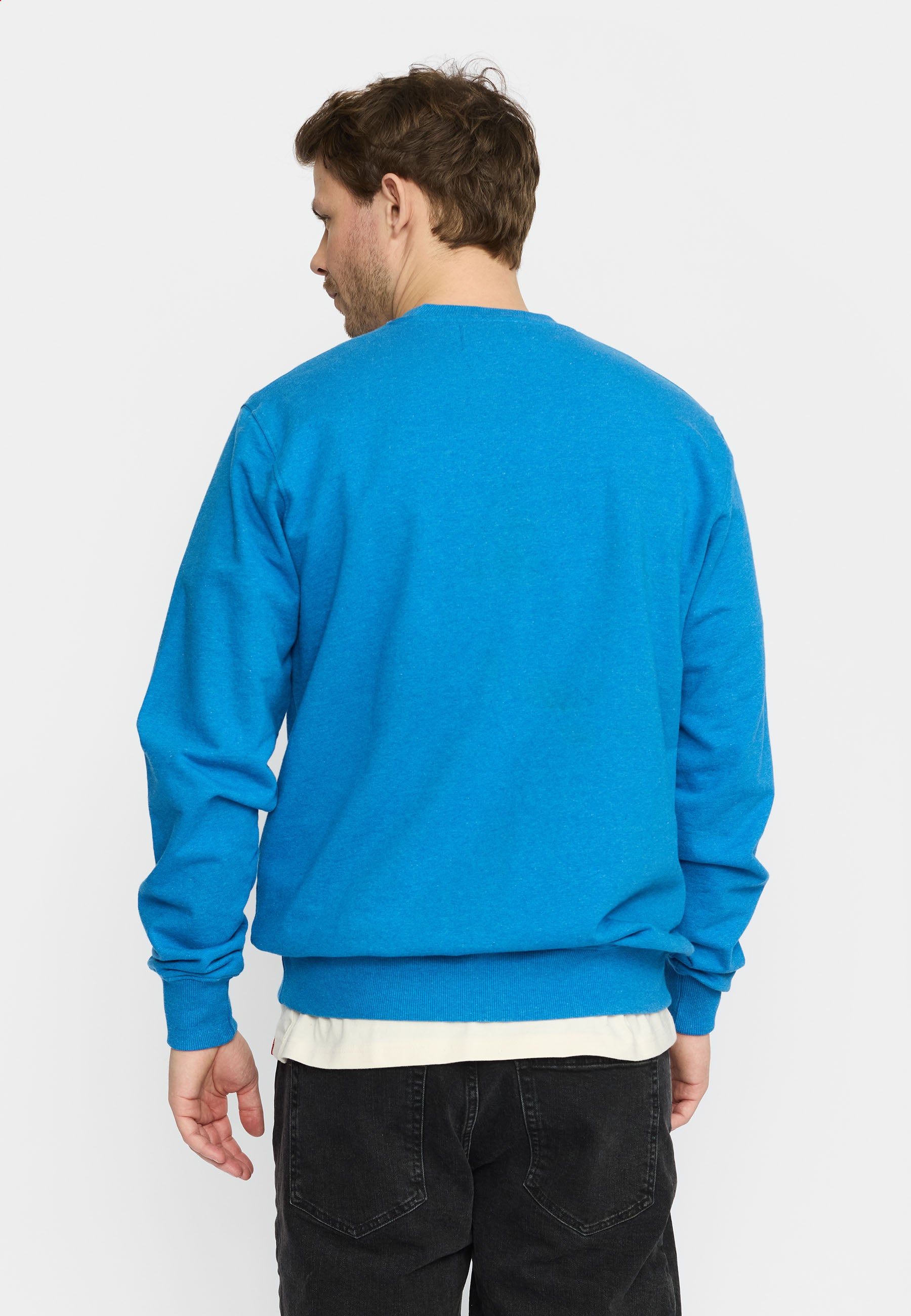 Revolution Regular Crewneck Sweatshirts Blue-melange