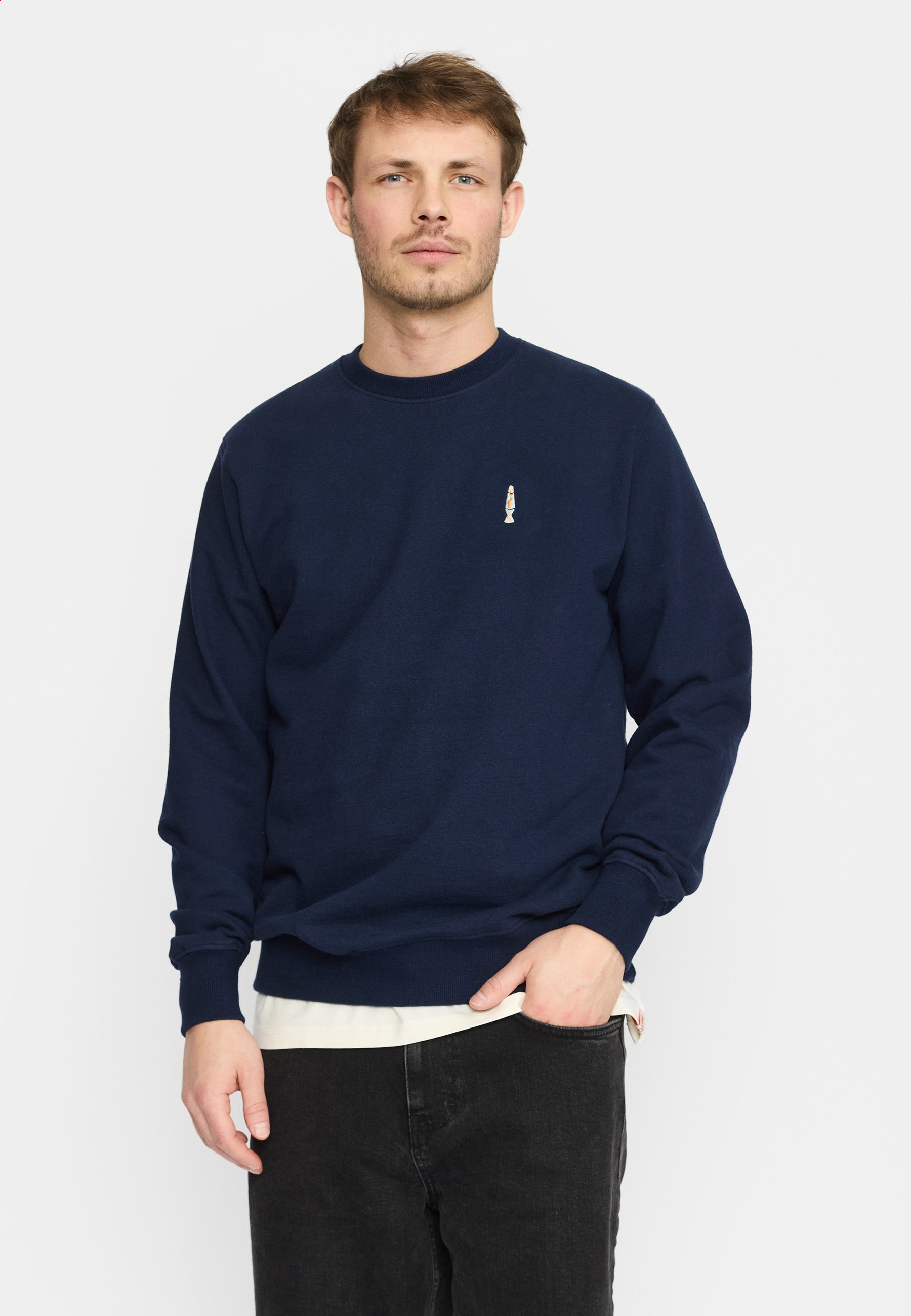 Revolution Regular Crewneck Sweatshirts Navy-melange
