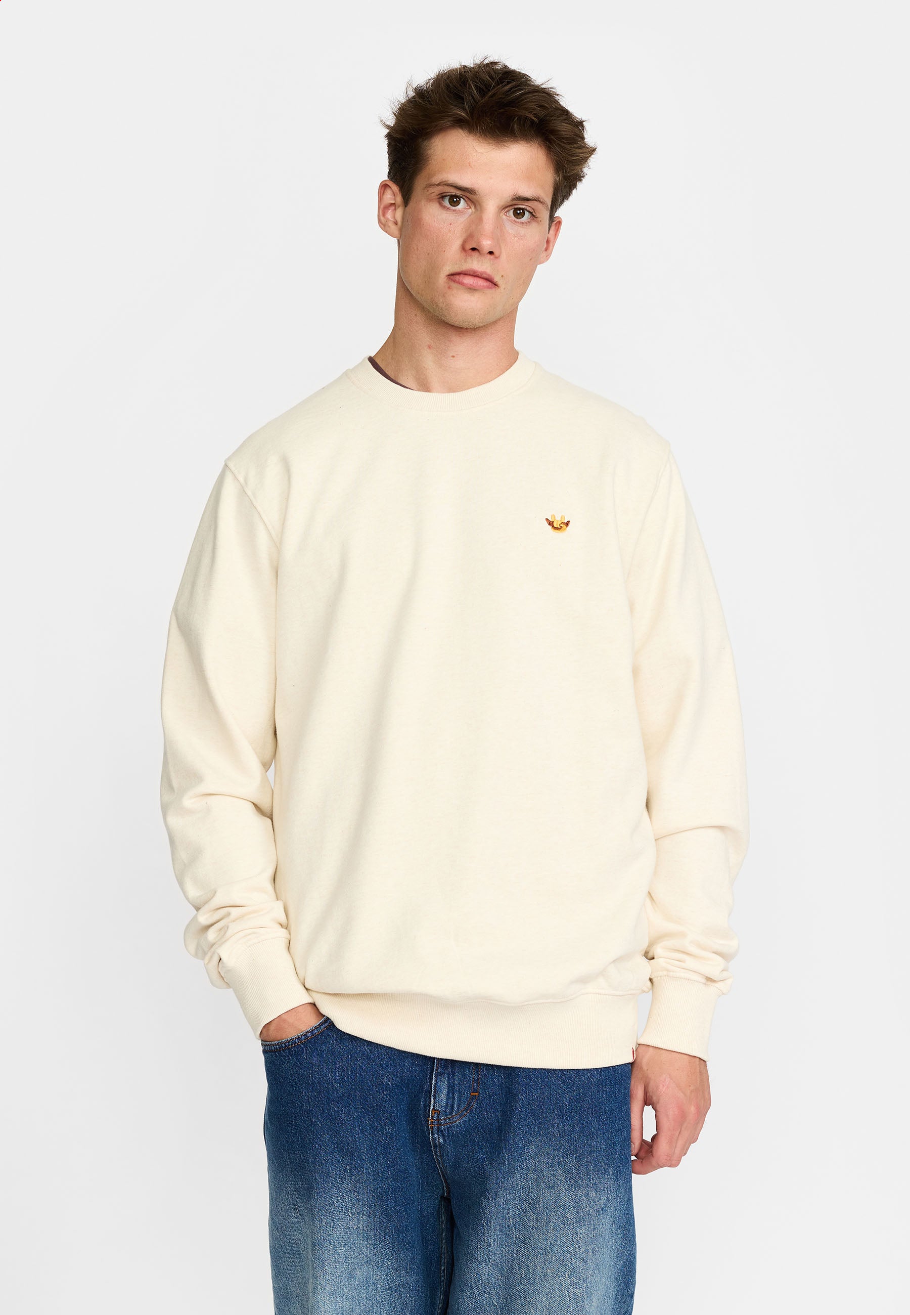 Revolution Regular Crewneck Sweatshirts Offwhite-melange