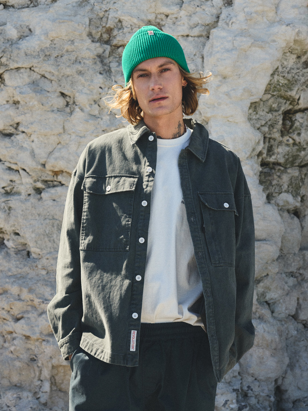 Revolution Shirt With Pocket Long-sleeve Shirts Green
