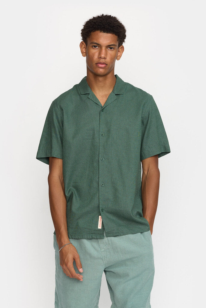 Revolution Short-sleeved Cuban Shirt Short-sleeve shirts Dustgreen