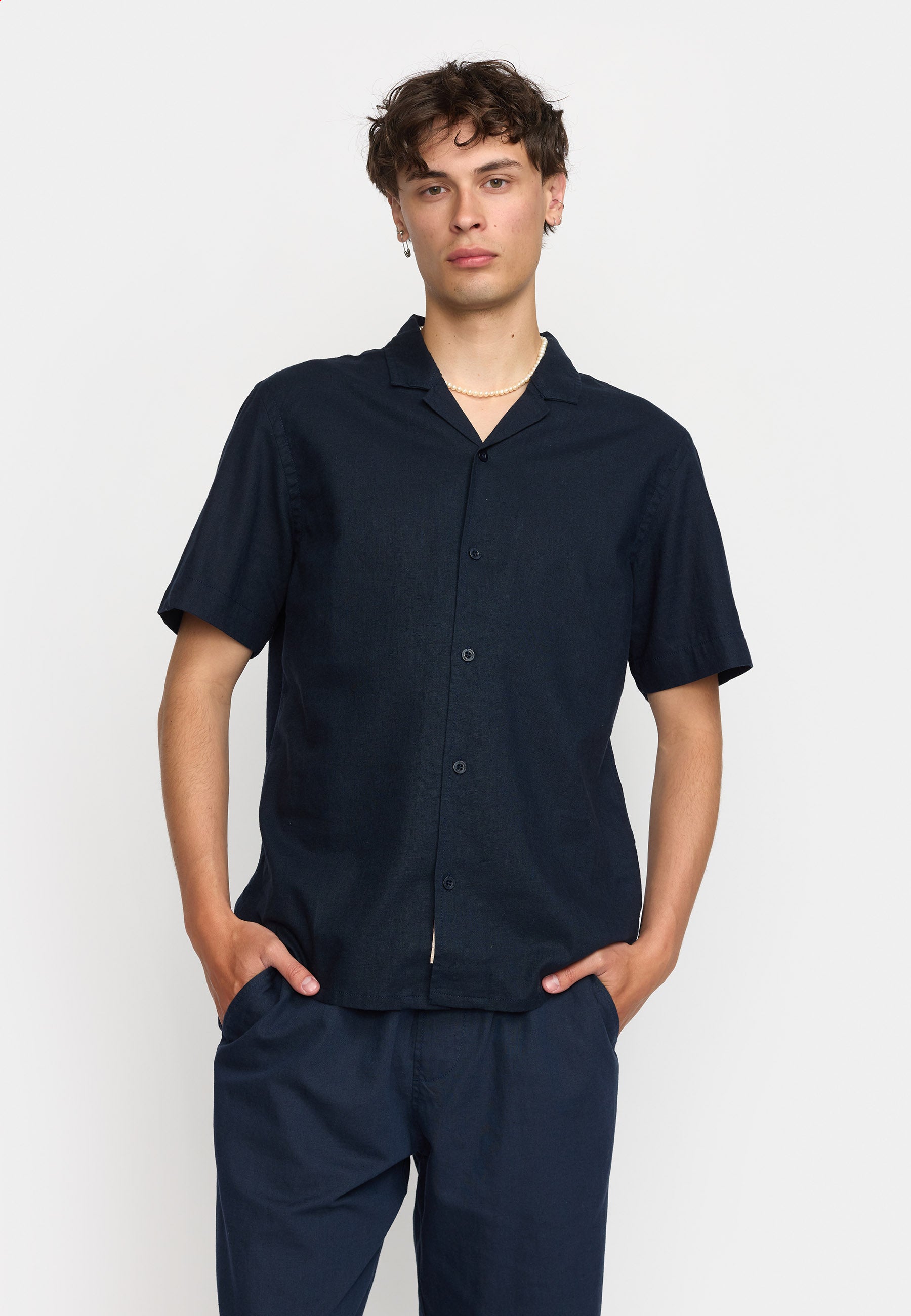 Revolution Short-sleeved Cuban Shirt Short-sleeve shirts Navy