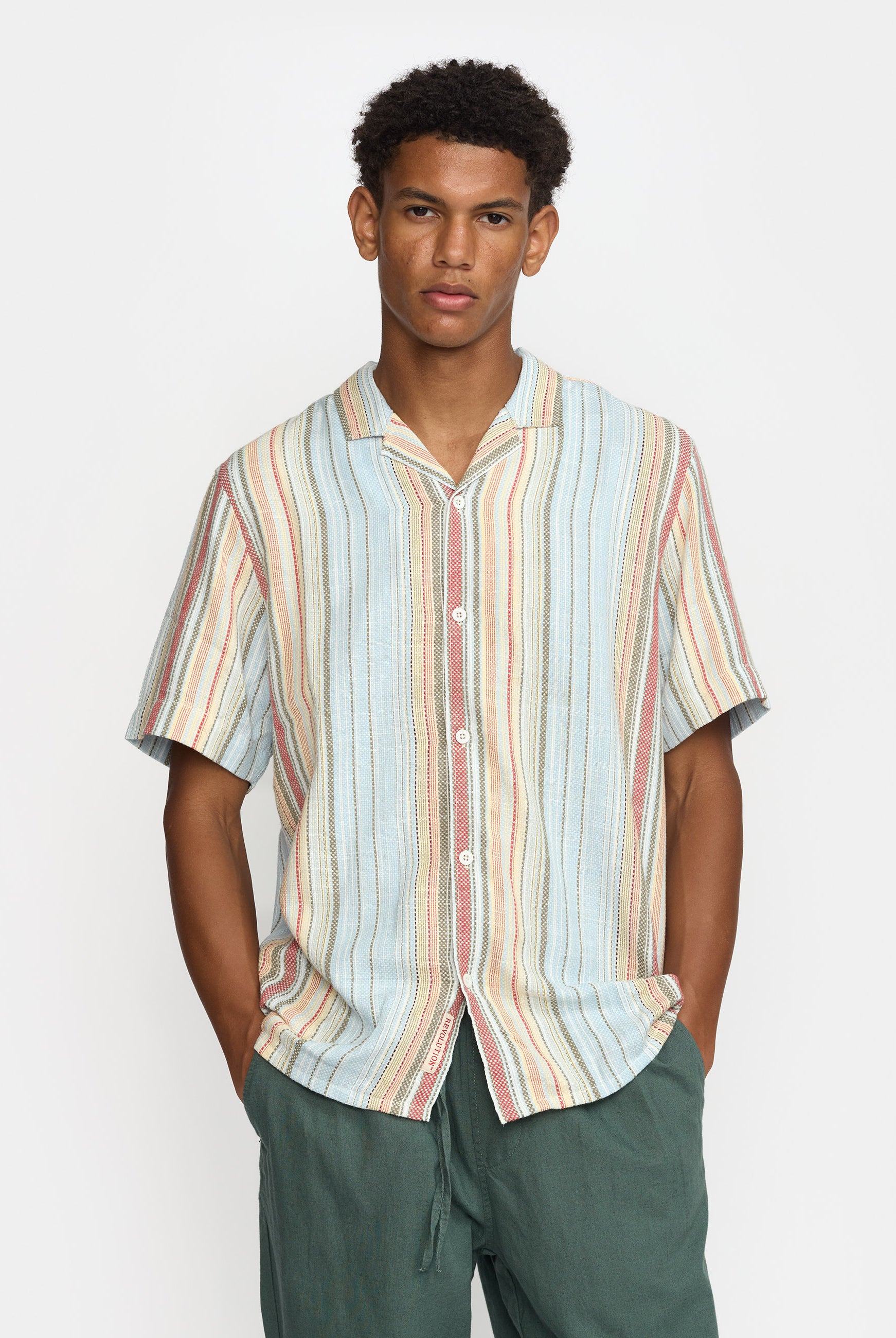 Revolution Short-sleeved Cuban Shirt Short-sleeve shirts Lightblue