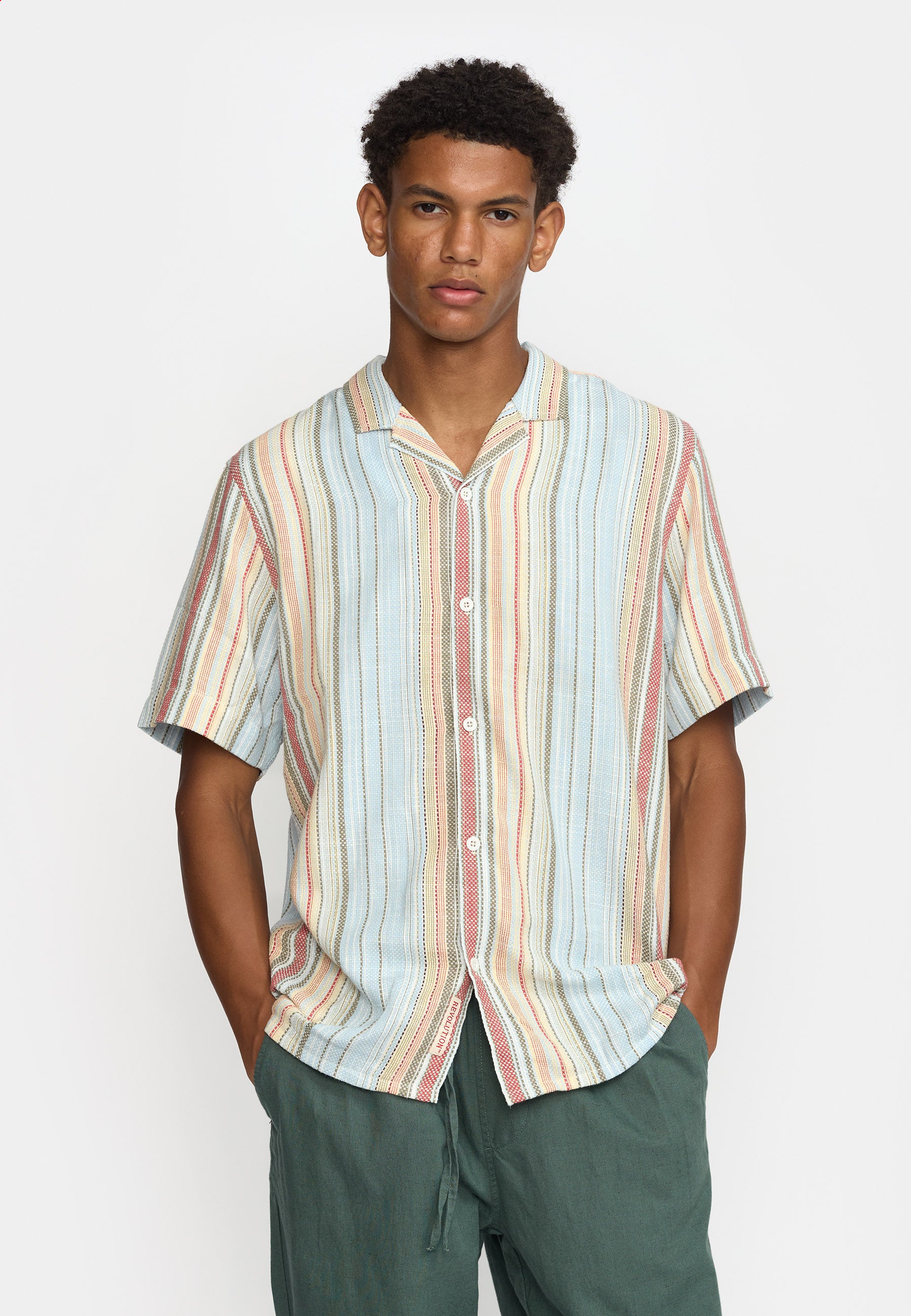 Revolution Short-sleeved Cuban Shirt Short-sleeve shirts Lightblue