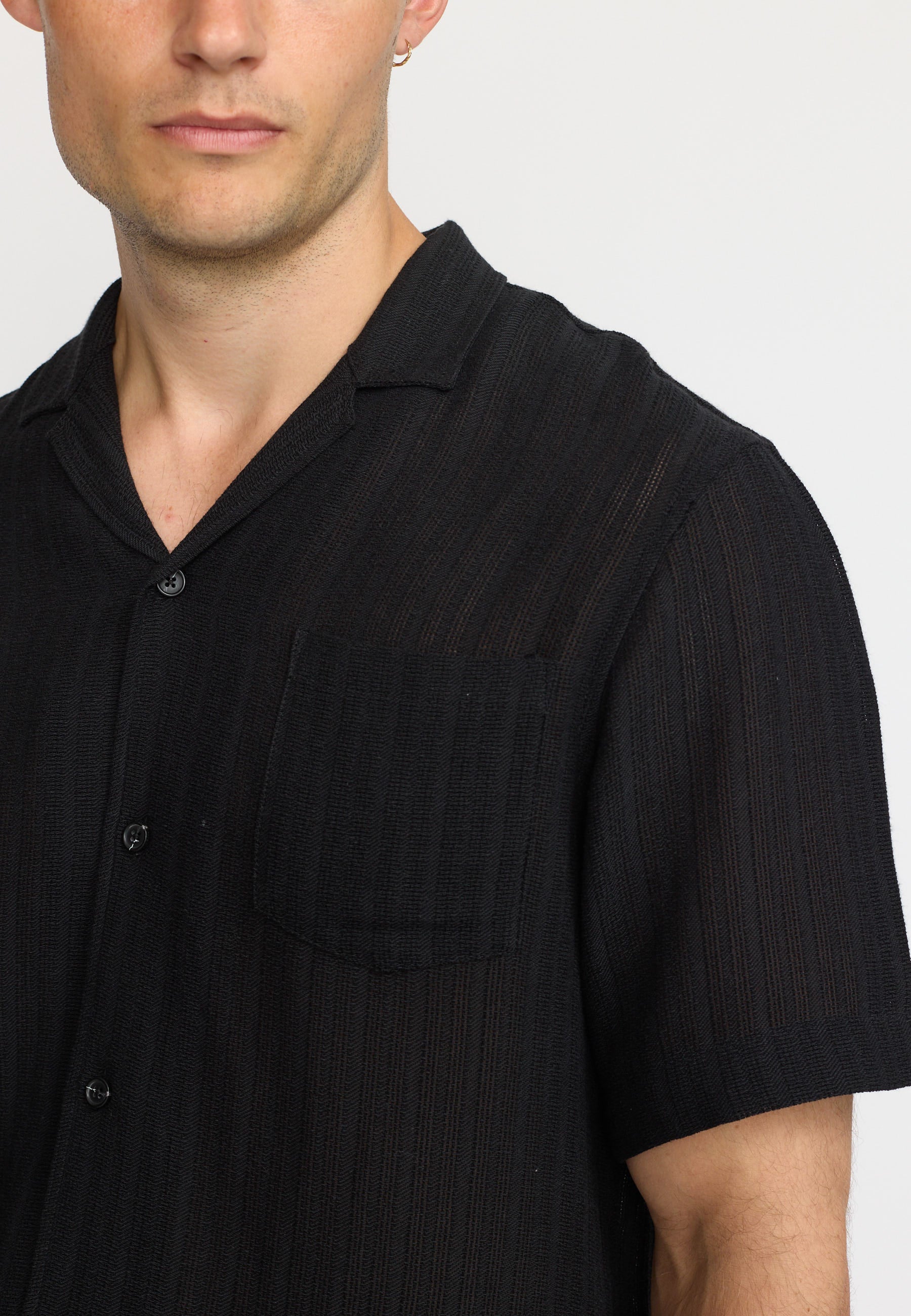 Revolution Short-sleeved Cuban Shirt Short-sleeve shirts Black