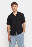 Revolution Short-sleeved Cuban Shirt Short-sleeve shirts Black