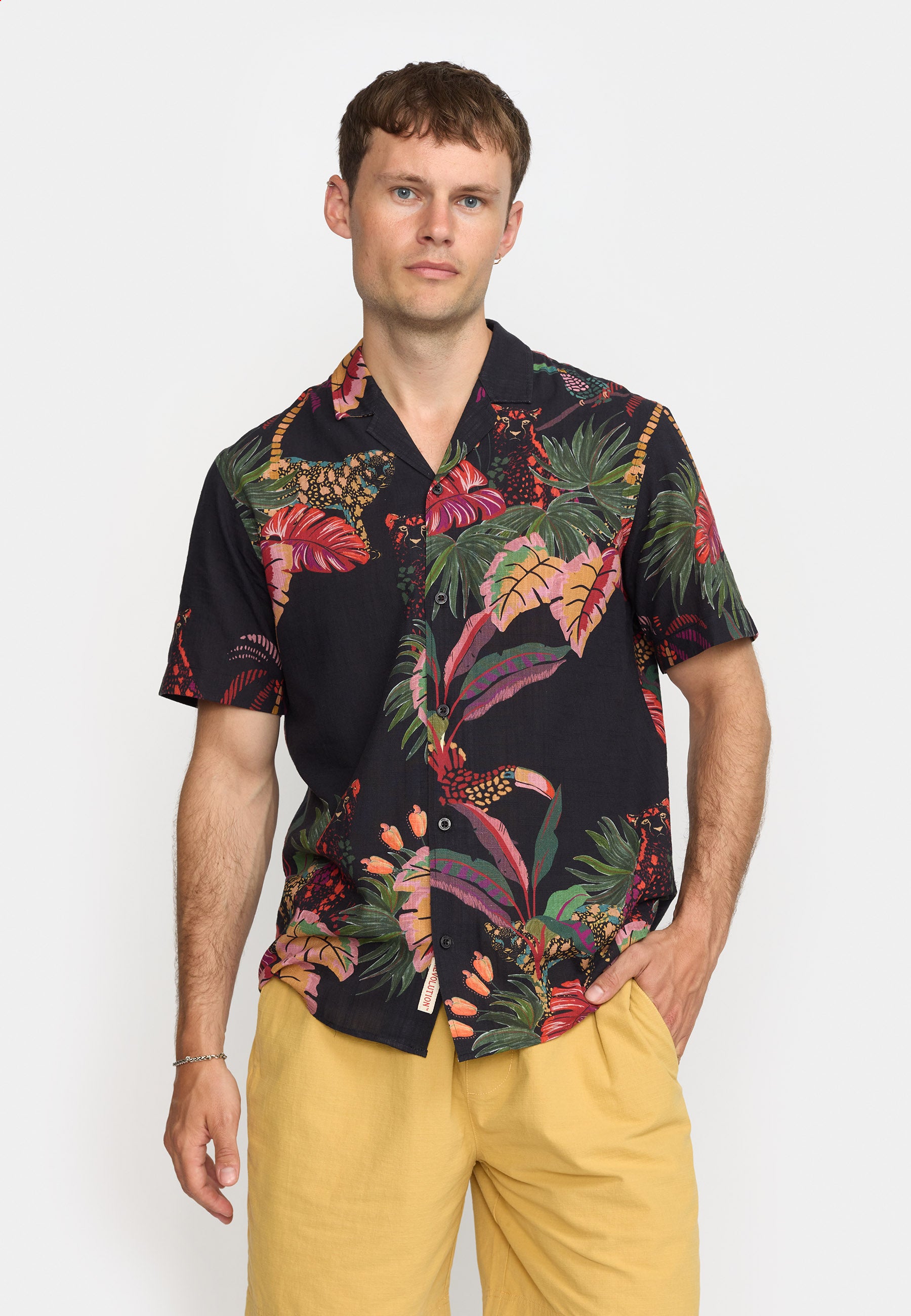 Revolution Short-sleeved Cuban Shirt Short-sleeve shirts Black