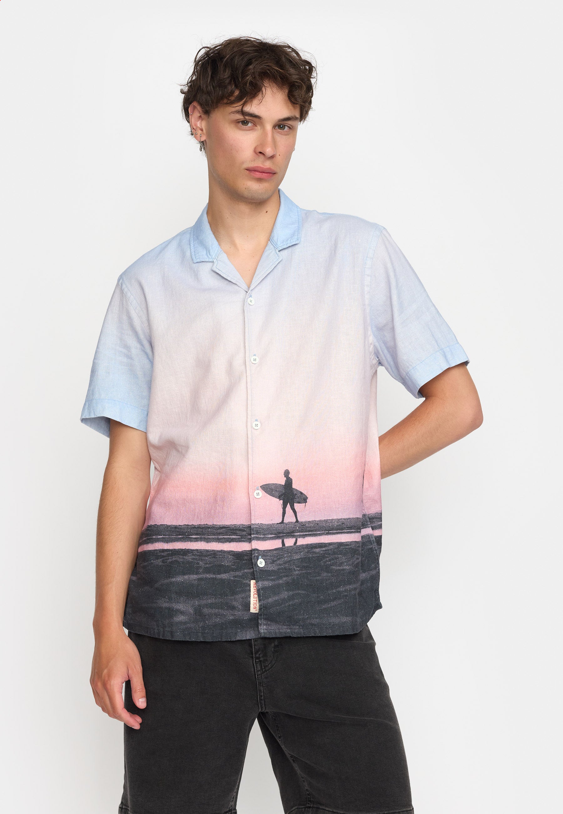 Revolution Short-sleeved Cuban Shirt Short-sleeve shirts Pink