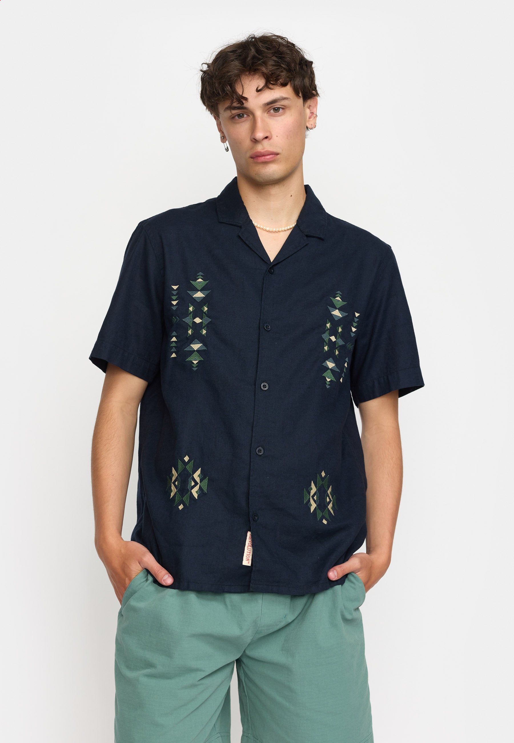 Revolution Short-sleeved Cuban Shirt Short-sleeve shirts Navy