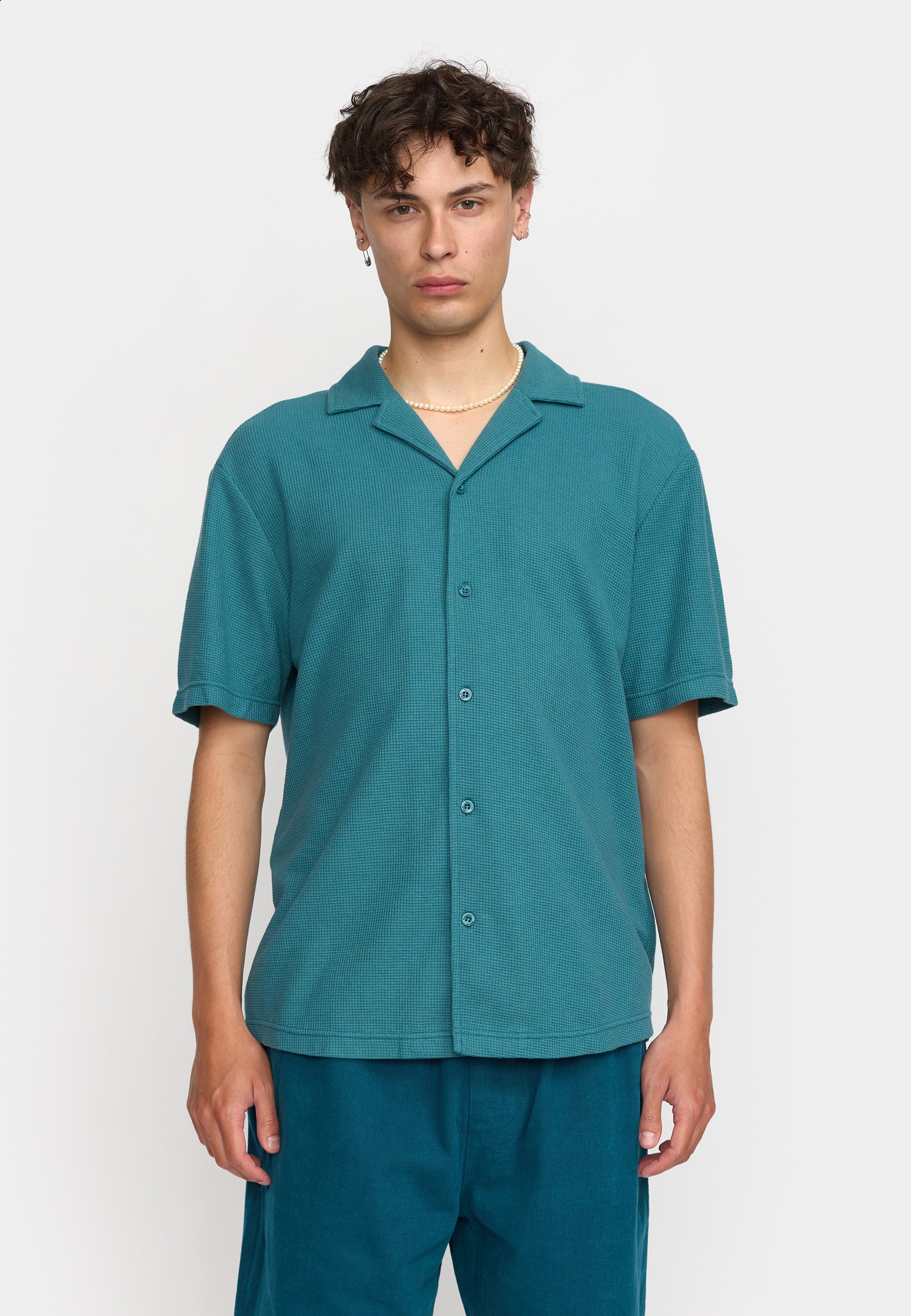 Revolution Short-sleeved Cuban Shirt Short-sleeve shirts Petrol