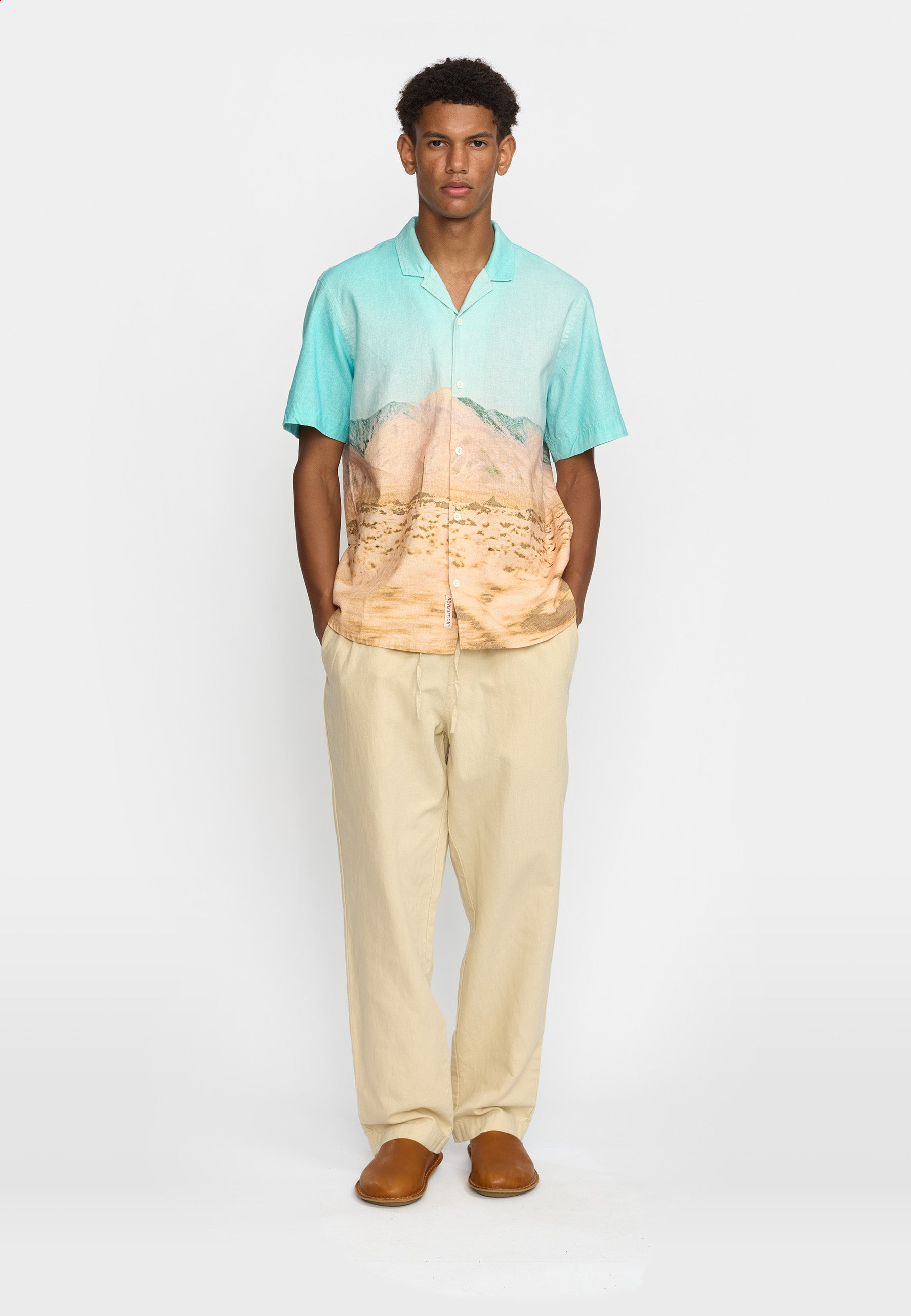 Revolution Short-sleeved Cuban Shirt Short-sleeve shirts Turquoise