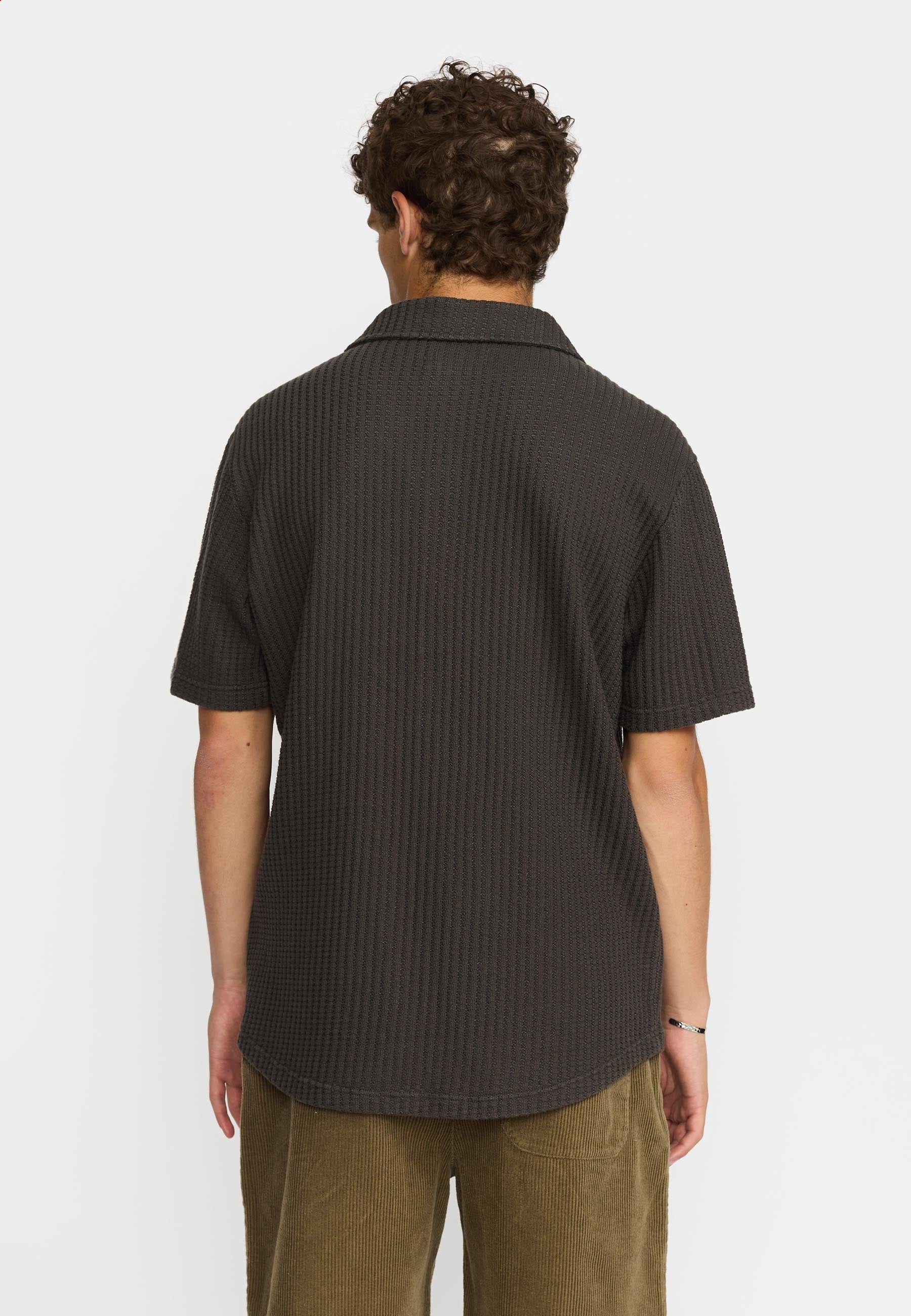 Revolution Short-sleeved Cuban Shirt Short-sleeve shirts Darkgrey