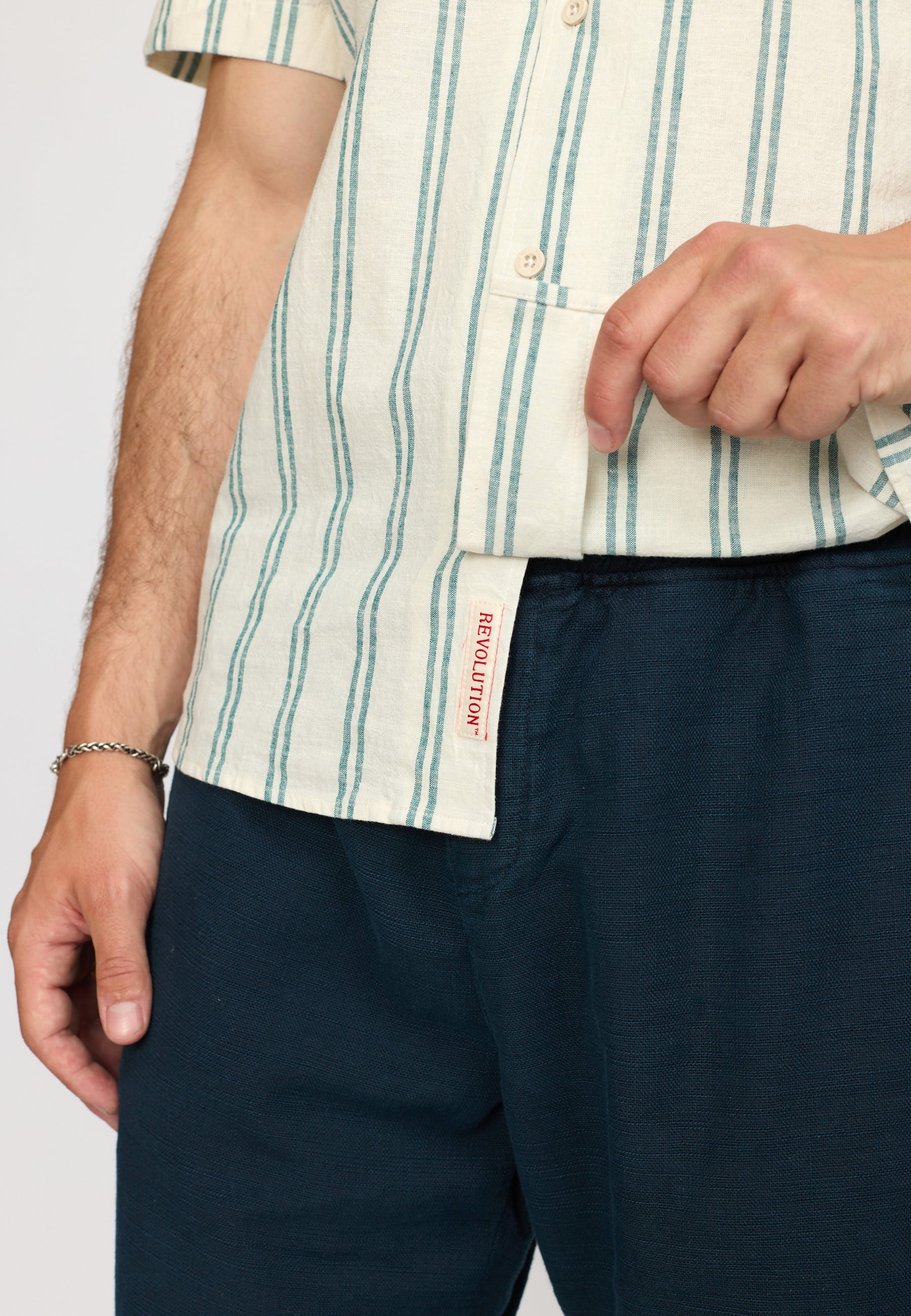 Revolution Short-sleeved Cuban Shirt Short-sleeve shirts Petrol