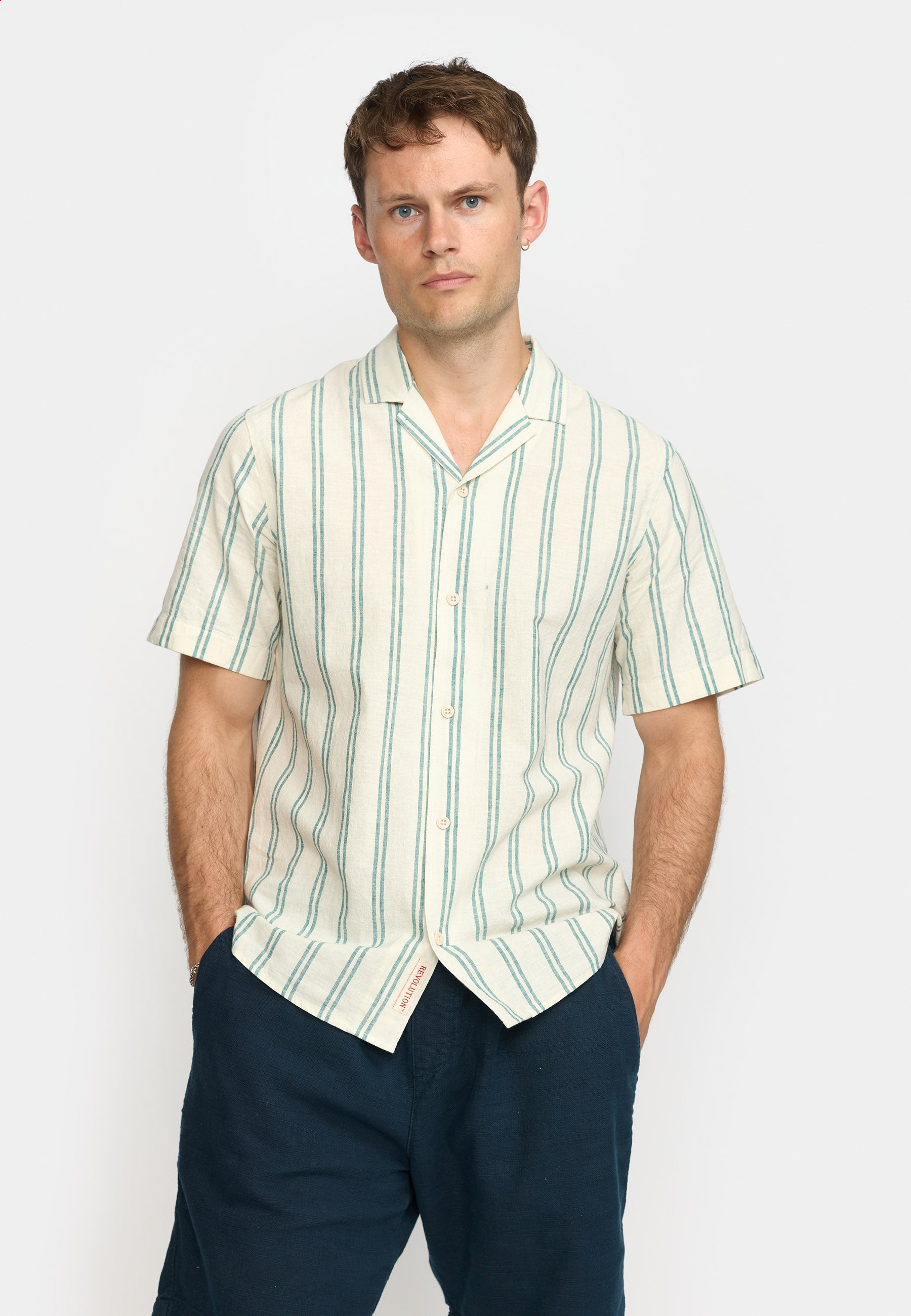 Revolution Short-sleeved Cuban Shirt Short-sleeve shirts Petrol