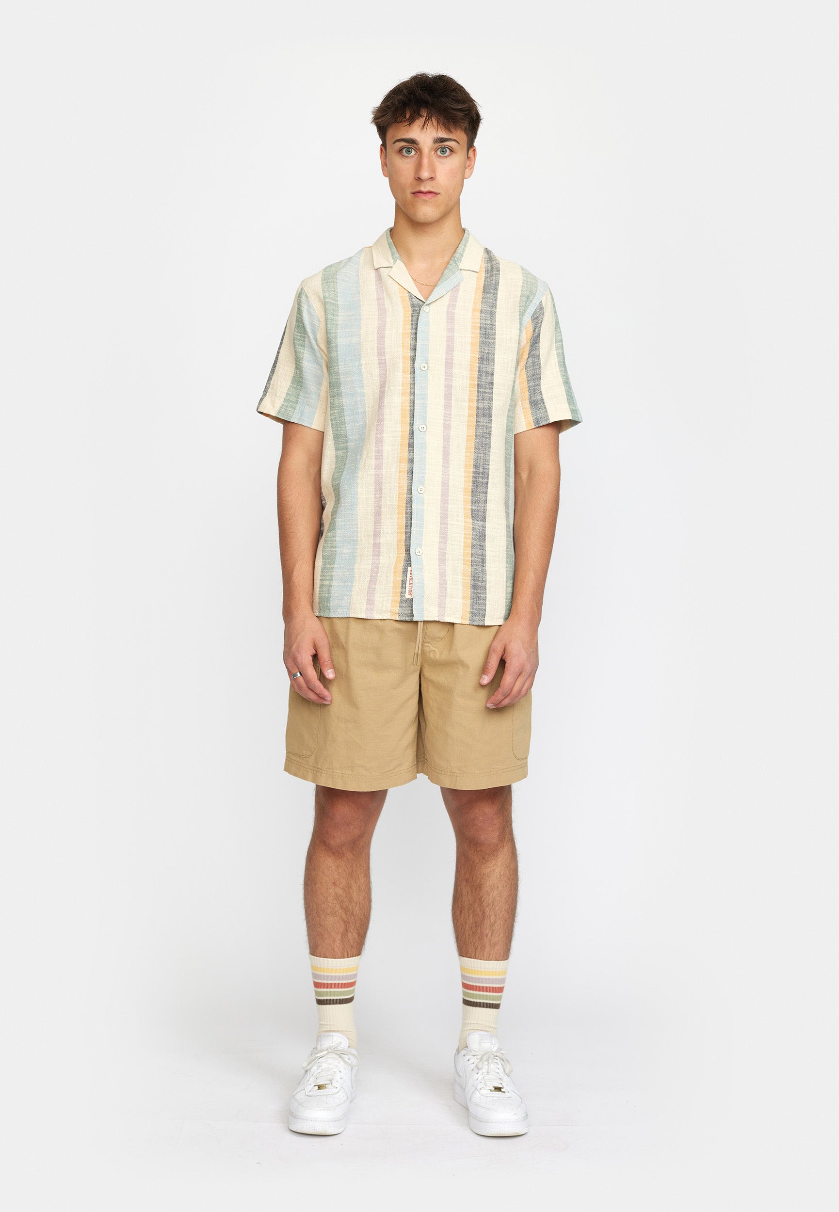 Revolution Short-sleeved Cuban Shirt Short-sleeve shirts Dustgreen