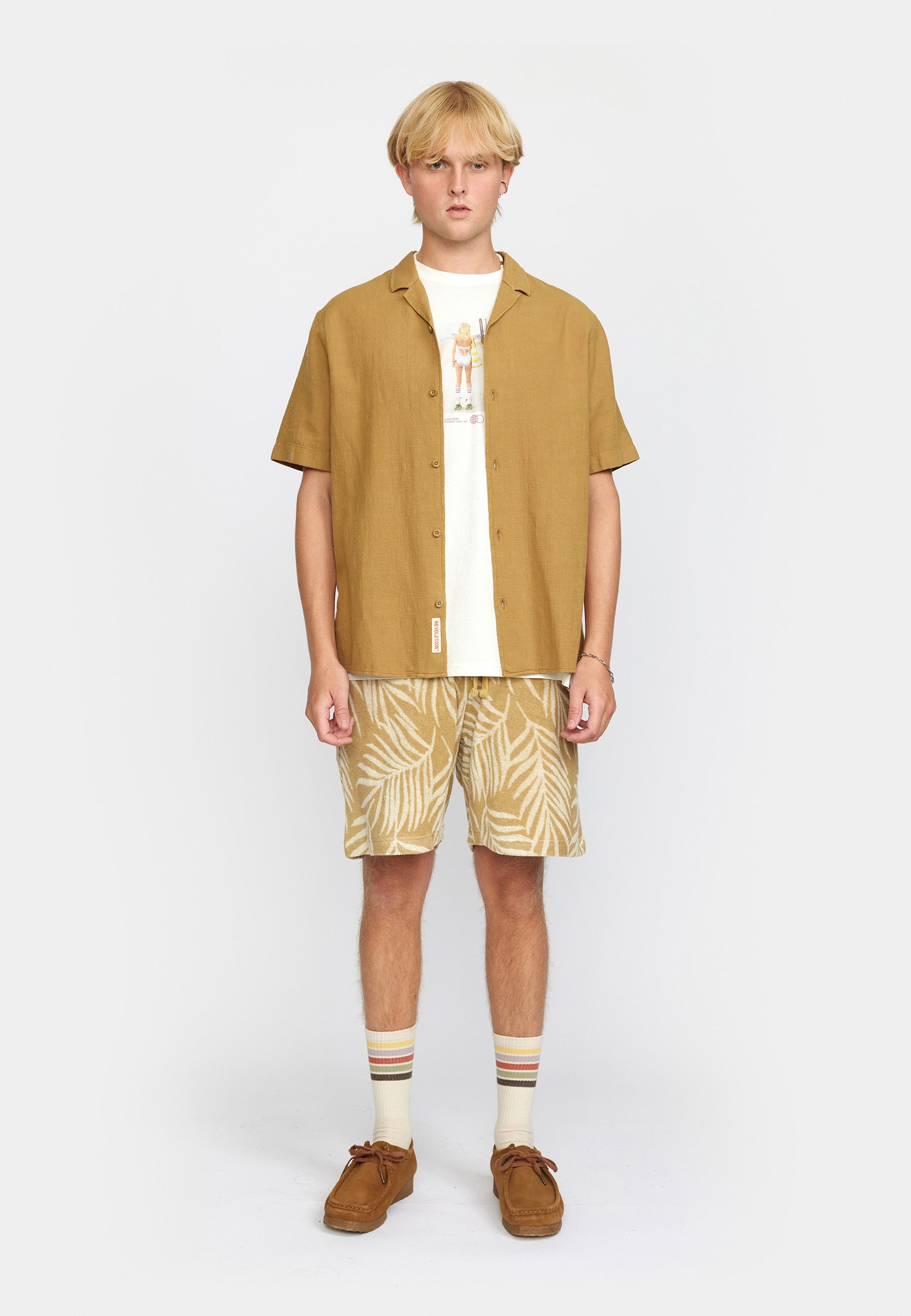 Revolution Short-sleeved Cuban Shirt Short-sleeve shirts Khaki