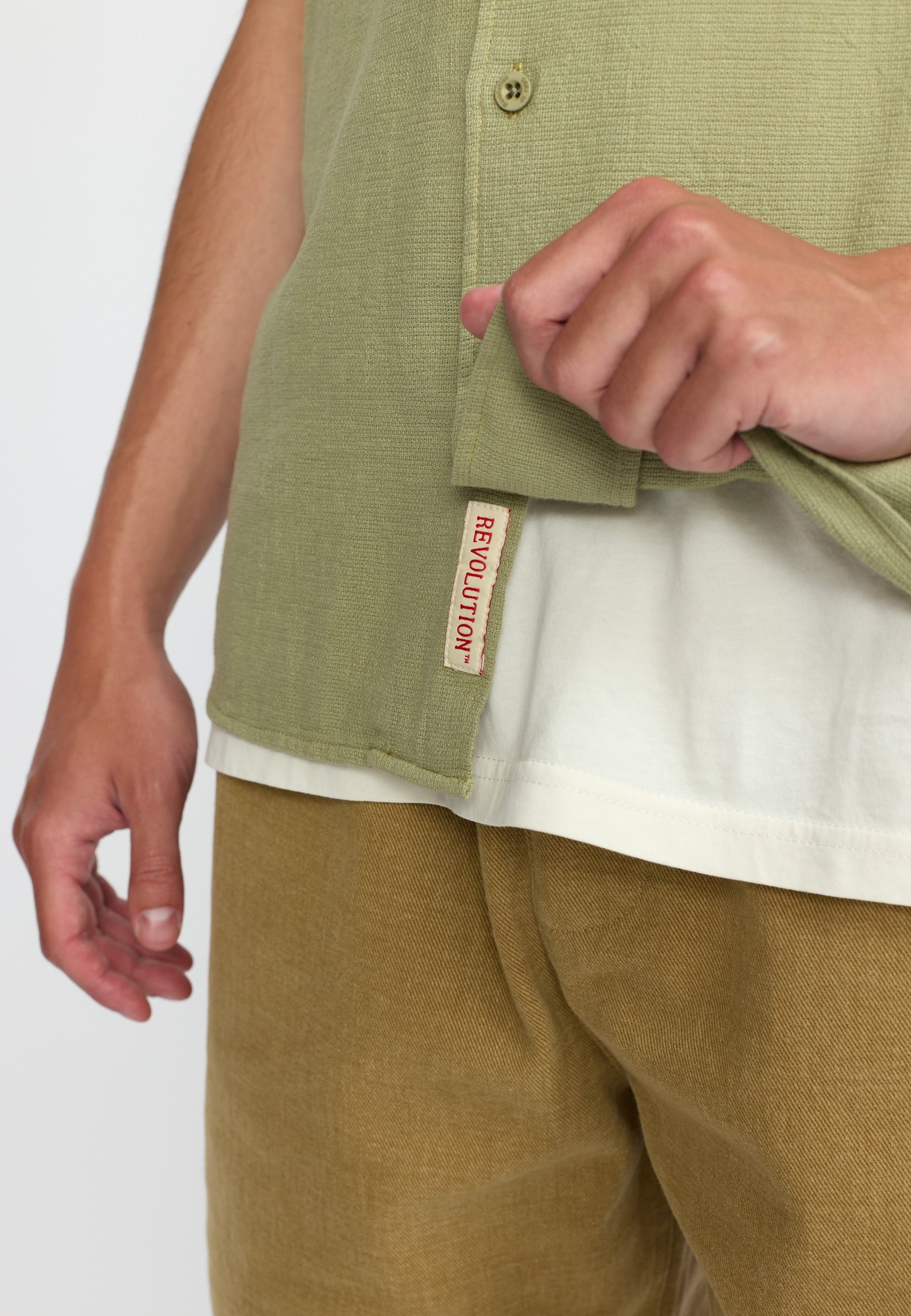 Revolution Short-sleeved Cuban Shirt Short-sleeve shirts Lightgreen