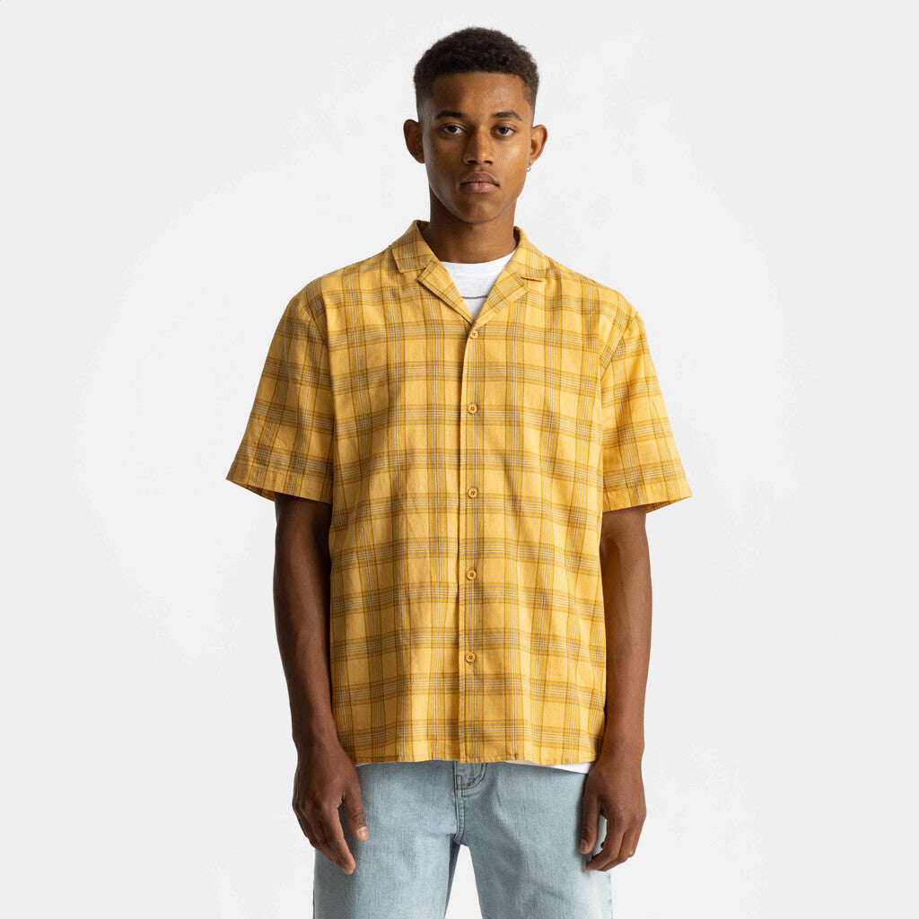 Revolution Short Sleeved Cuban Shirt Shirts Yellow