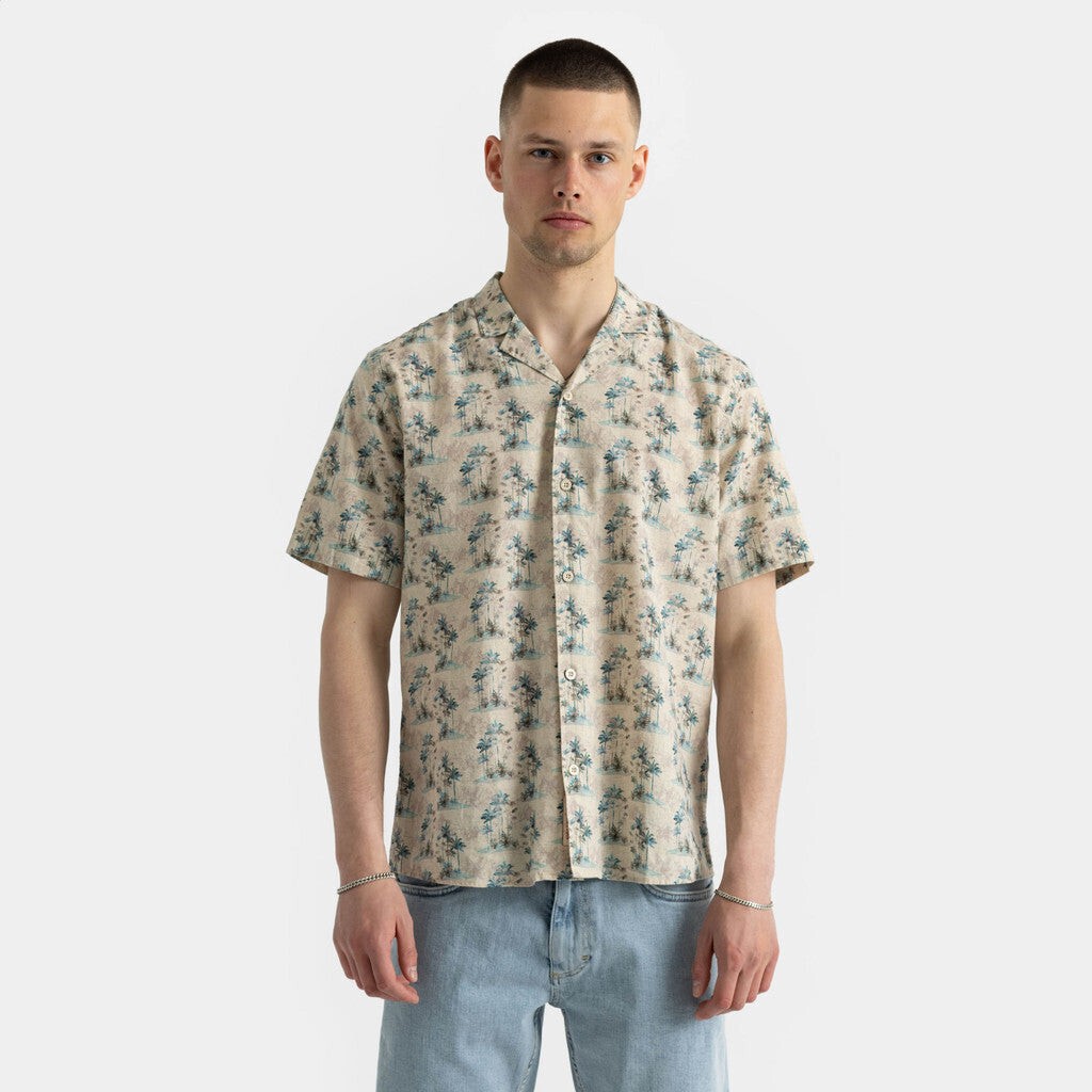 Revolution Short Sleeved Cuban Shirt Shirts Lightblue