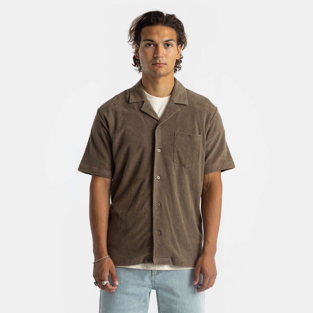 Revolution Terry Cuban Shirt Short-sleeve shirts Brown