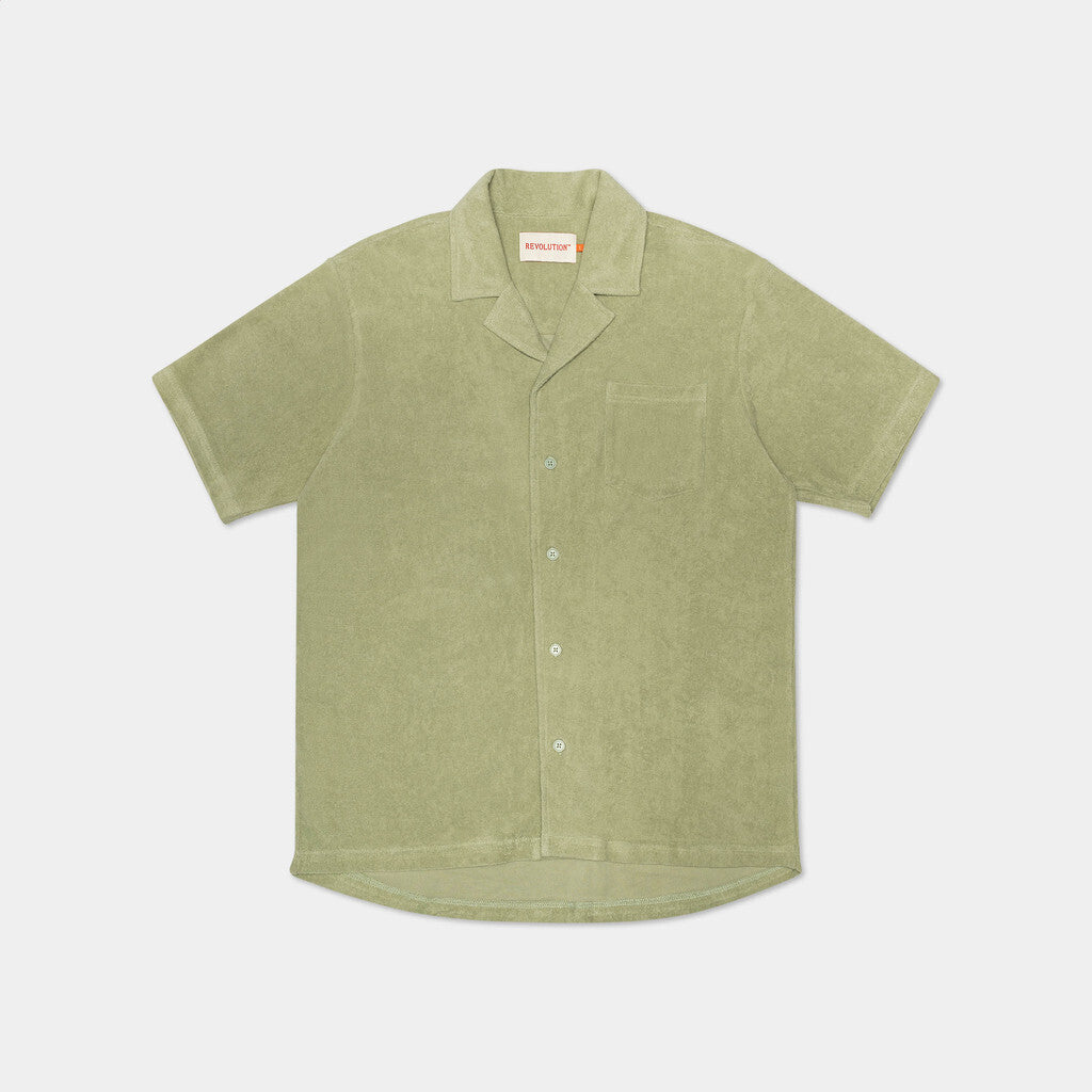 Revolution Terry Cuban Shirt Short-sleeve shirts Lightgreen