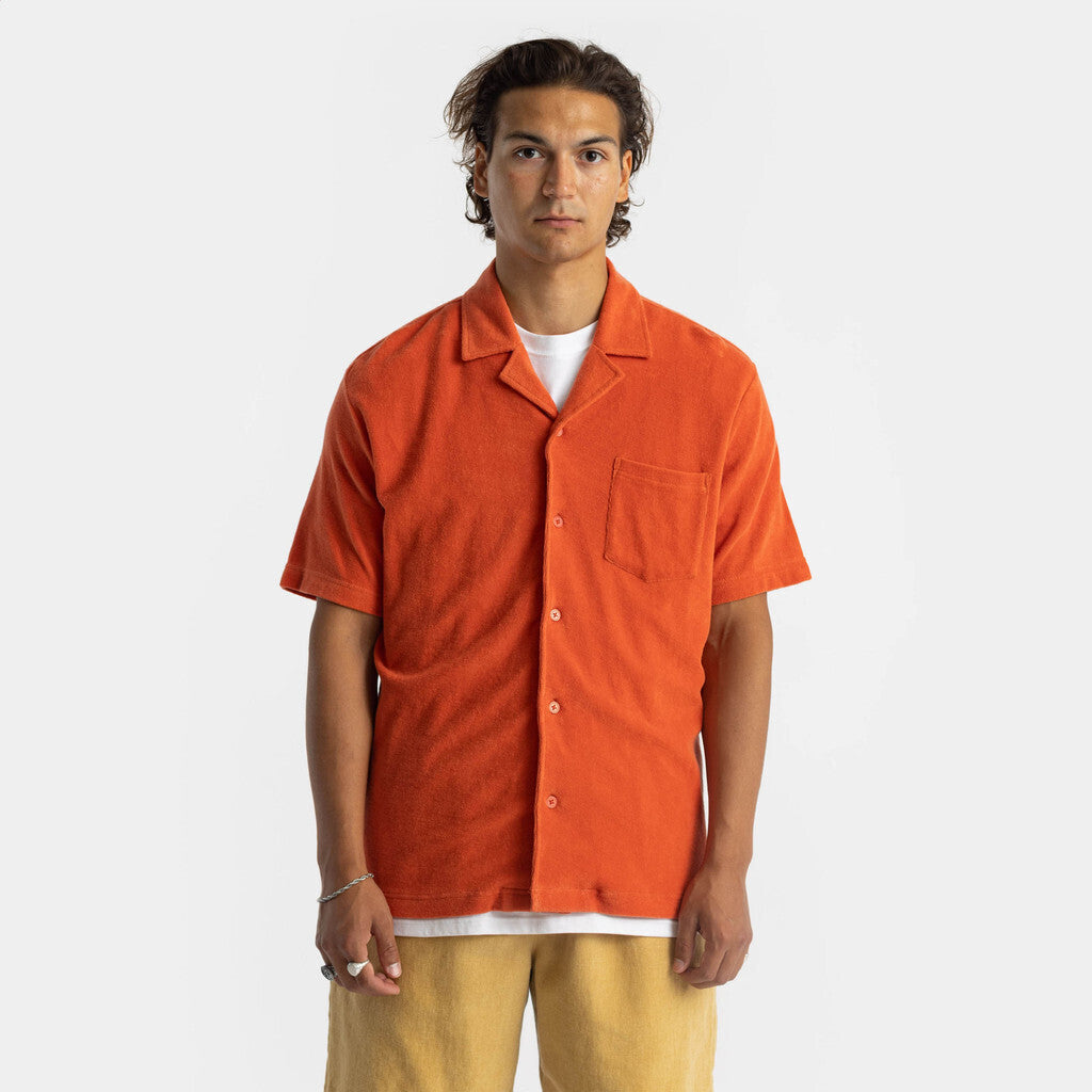 Revolution Terry Cuban Shirt Short-sleeve shirts Lightorange