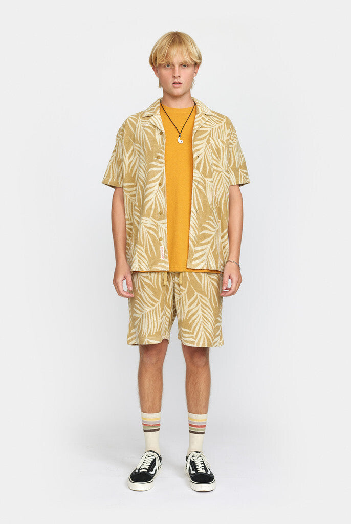 Revolution Terry Cuban Shirt Short-sleeve shirts Khaki