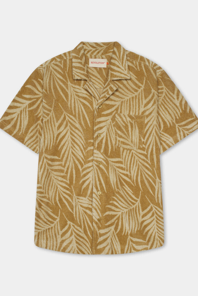 Revolution Terry Cuban Shirt Short-sleeve shirts Khaki
