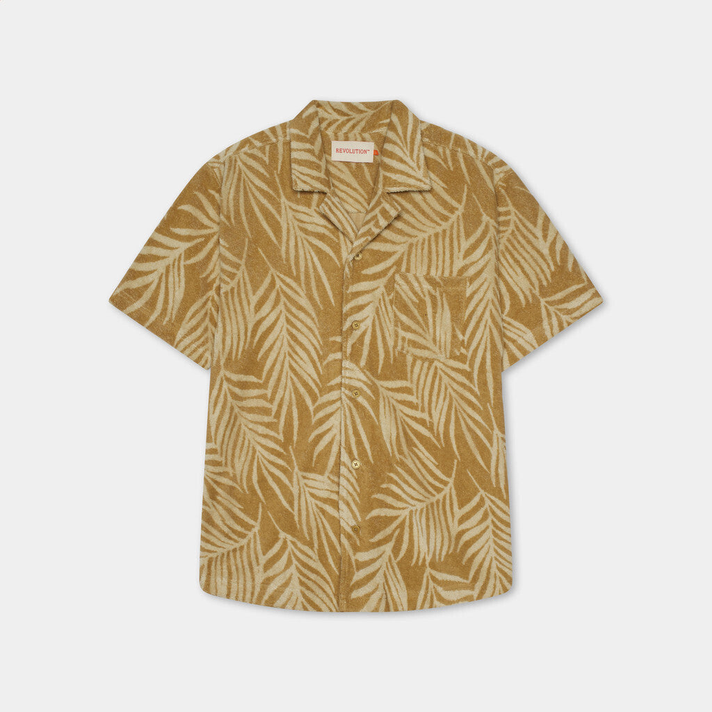 Revolution Terry Cuban Shirt Short-sleeve shirts Khaki