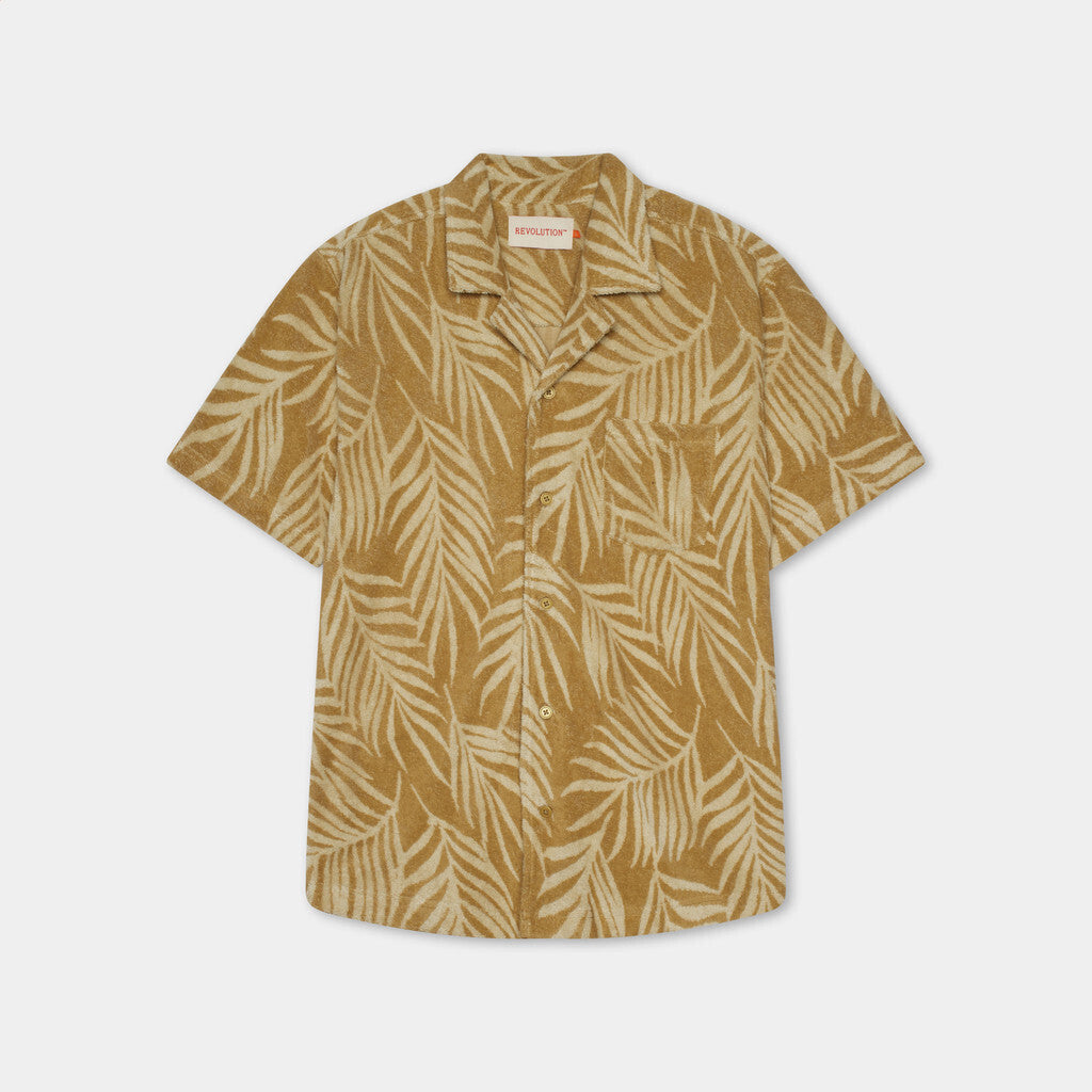 Revolution Terry Cuban Shirt Short-sleeve shirts Khaki