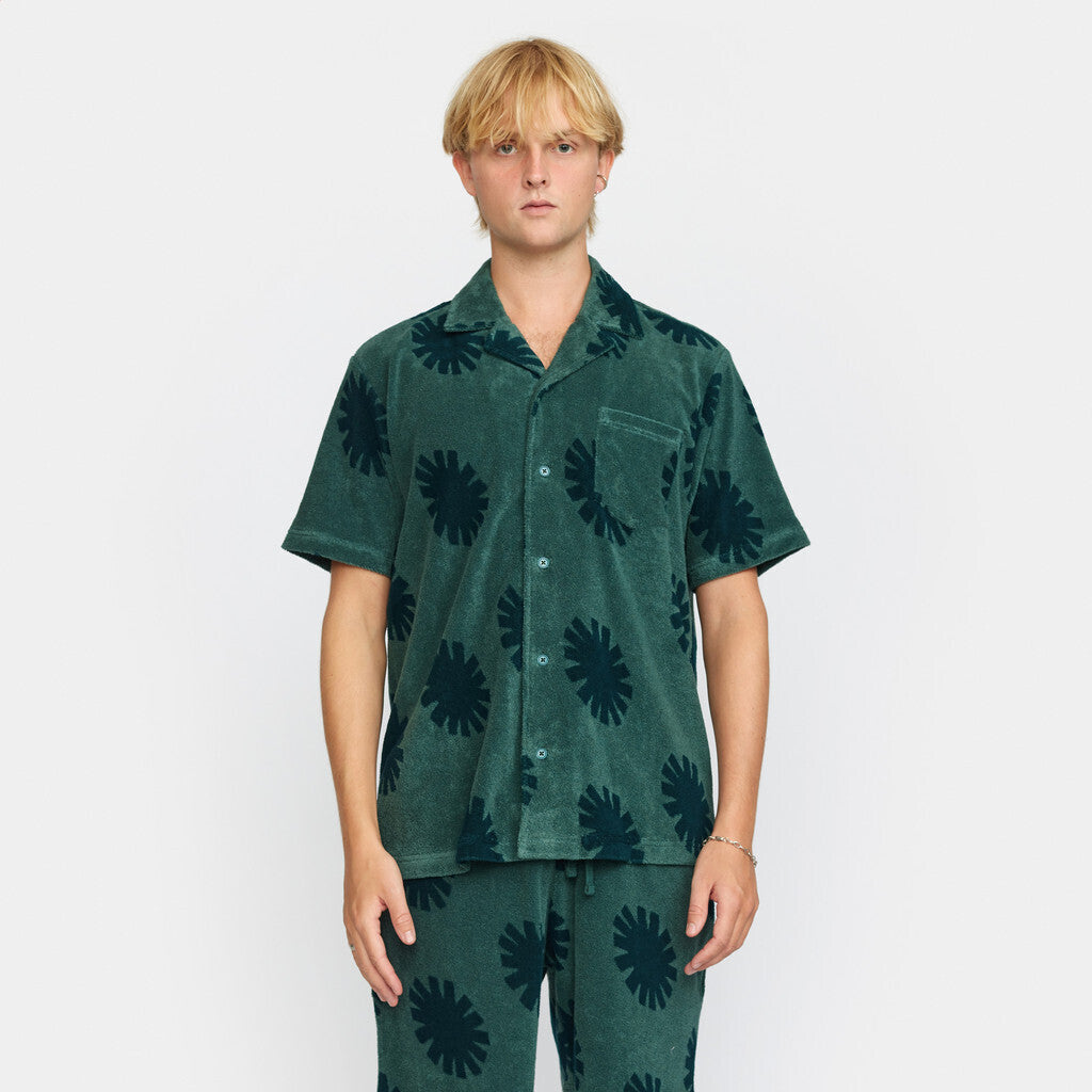 Revolution Terry Cuban Shirt Short-sleeve shirts Green