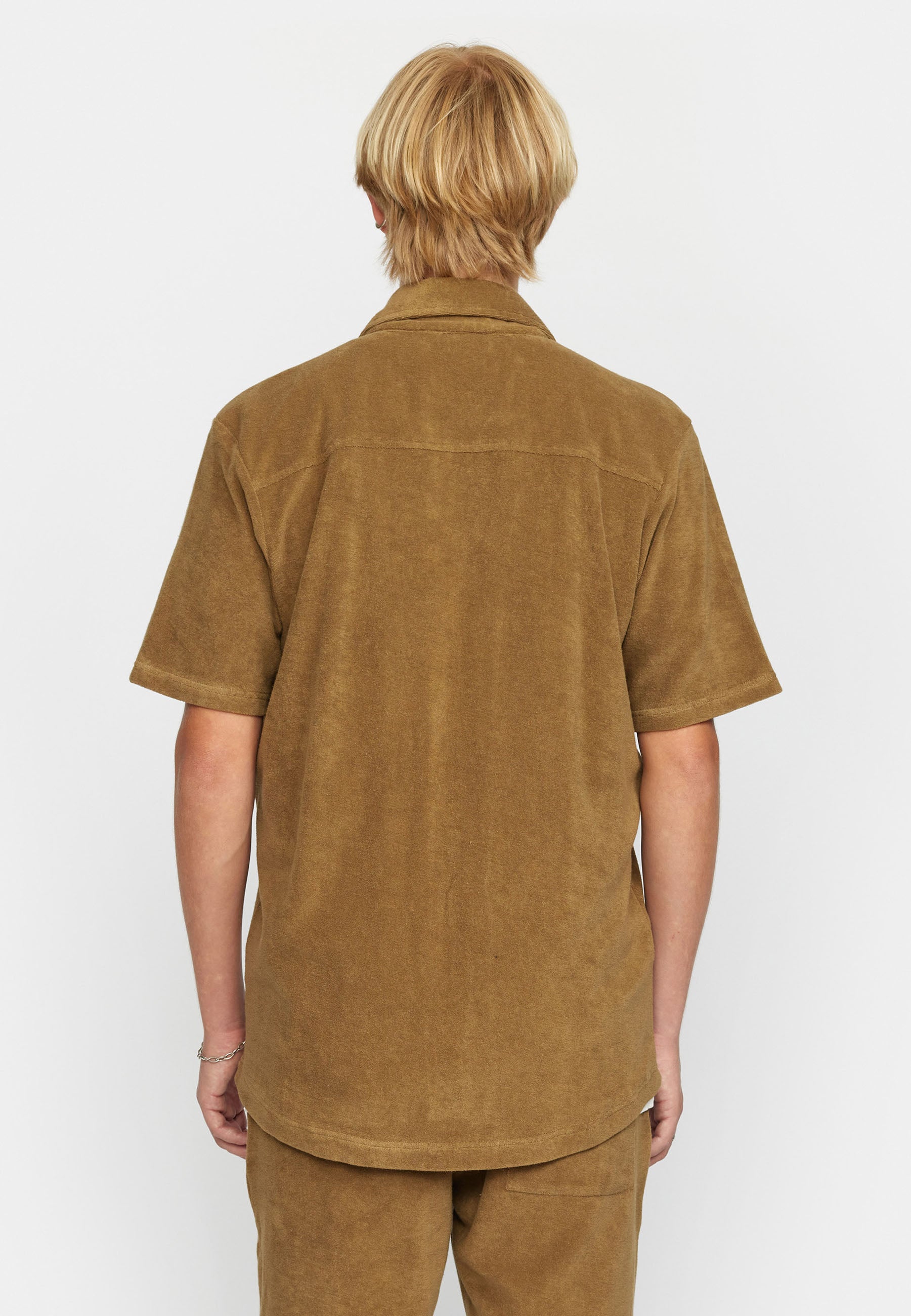 Revolution Terry Cuban Shirt Short-sleeve shirts Darkkhaki