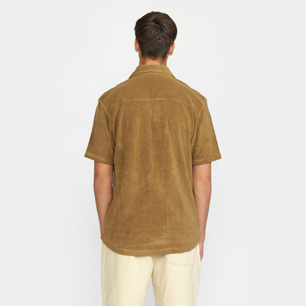 Revolution Terry Short-sleeved Cuban Shirt Short-sleeve shirts Darkkhaki