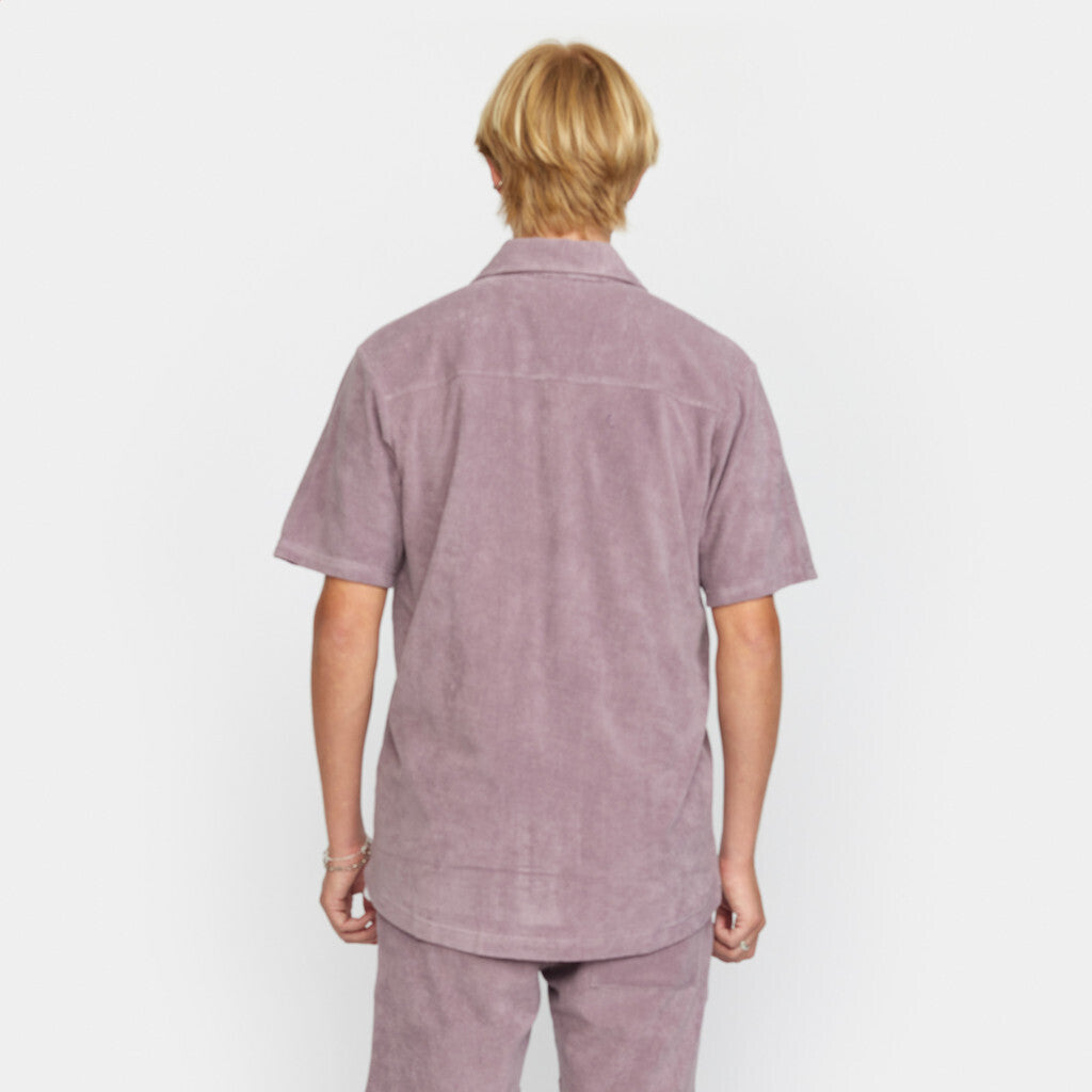 Revolution Terry Cuban Shirt Short-sleeve shirts Purple
