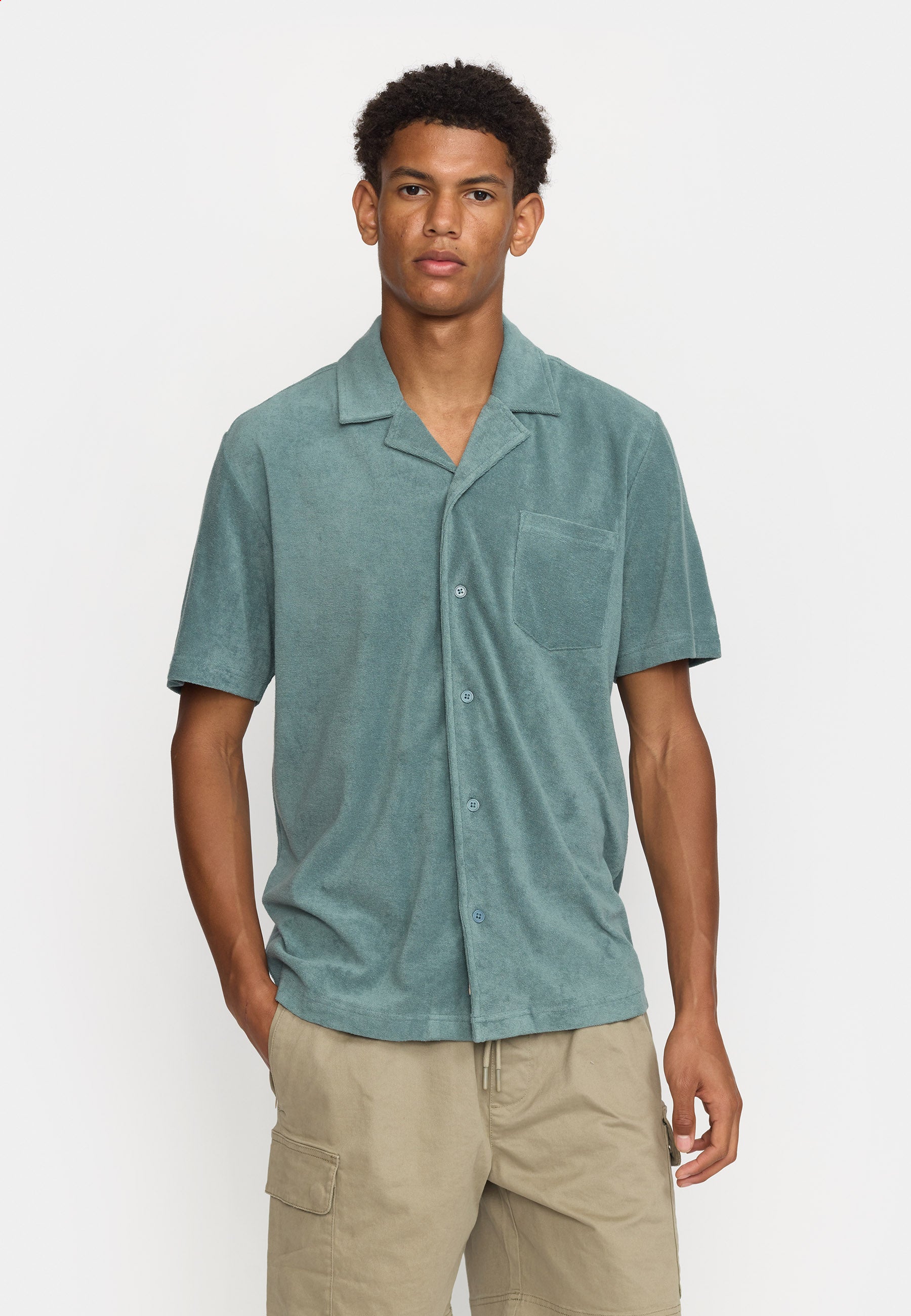 Revolution Terry Short-sleeved Cuban Shirt Short-sleeve shirts Blue