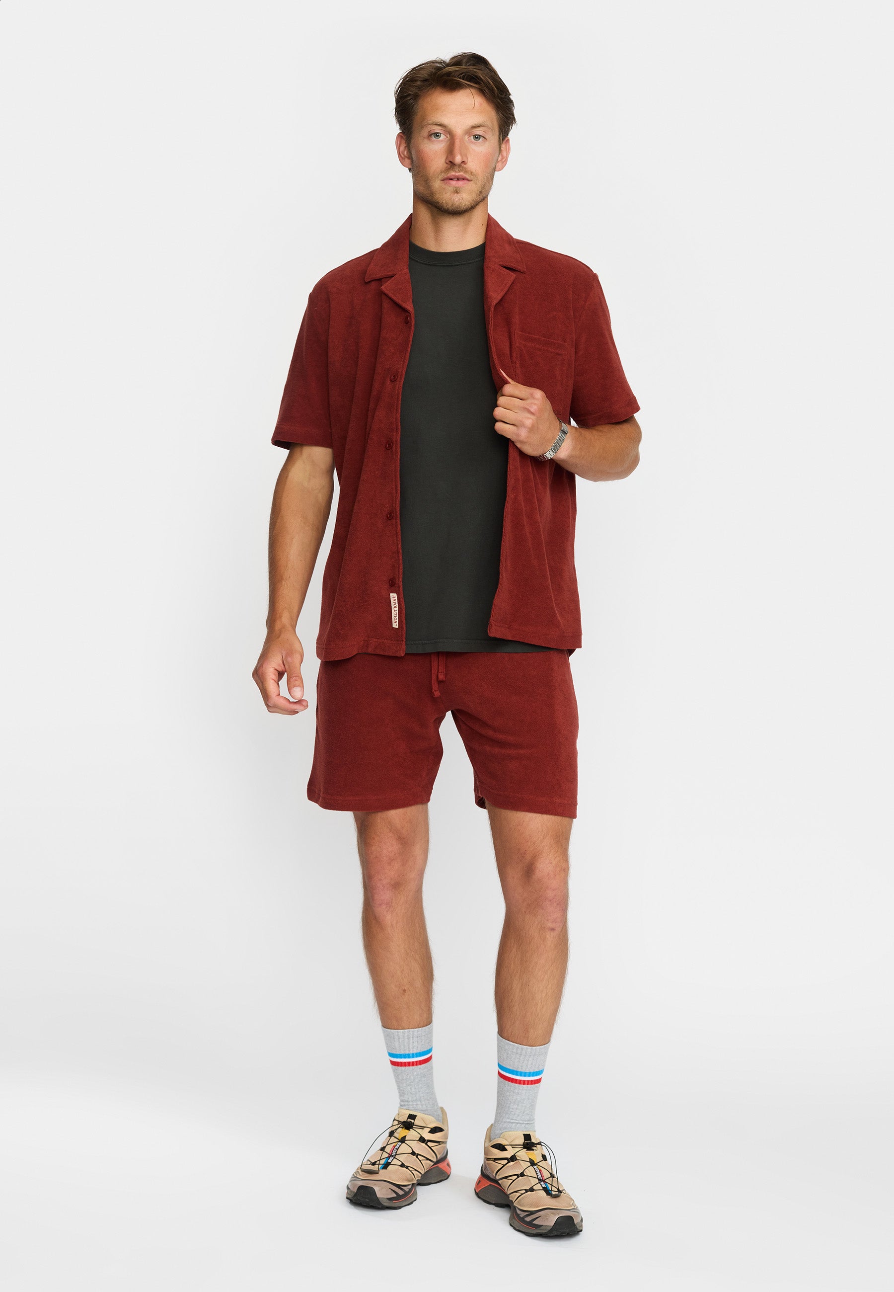 Revolution Terry Short-sleeved Cuban Shirt Short-sleeve shirts Darkorange