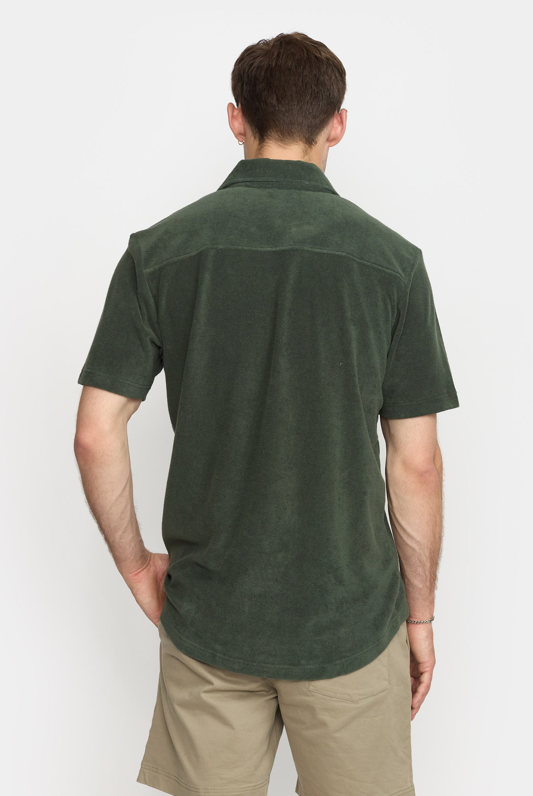 Revolution Terry Short-sleeved Cuban Shirt Short-sleeve shirts Dustgreen