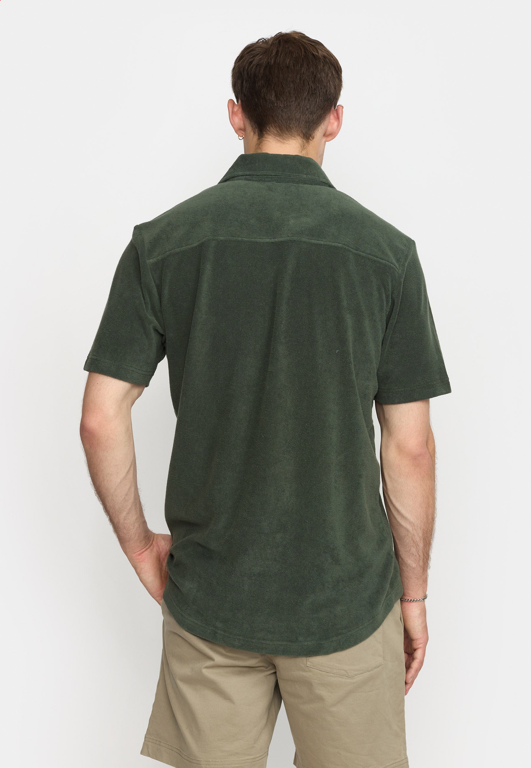 Revolution Terry Short-sleeved Cuban Shirt Short-sleeve shirts Dustgreen