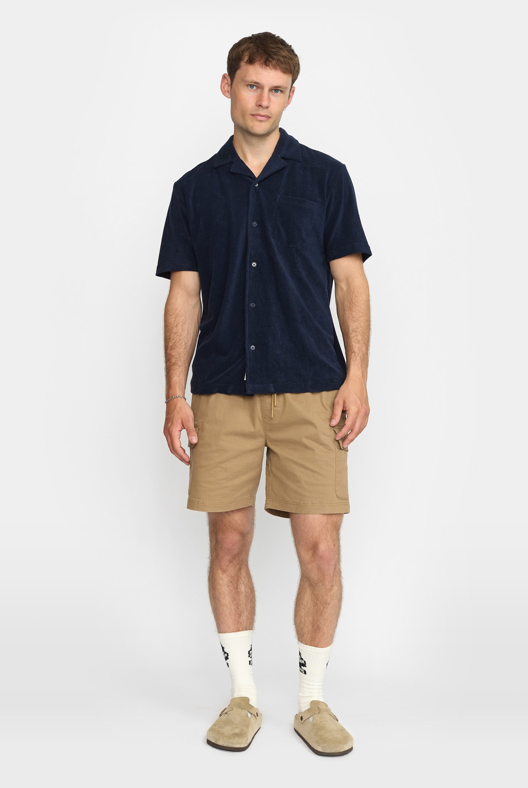 Revolution Terry Short-sleeved Cuban Shirt Short-sleeve shirts Navy